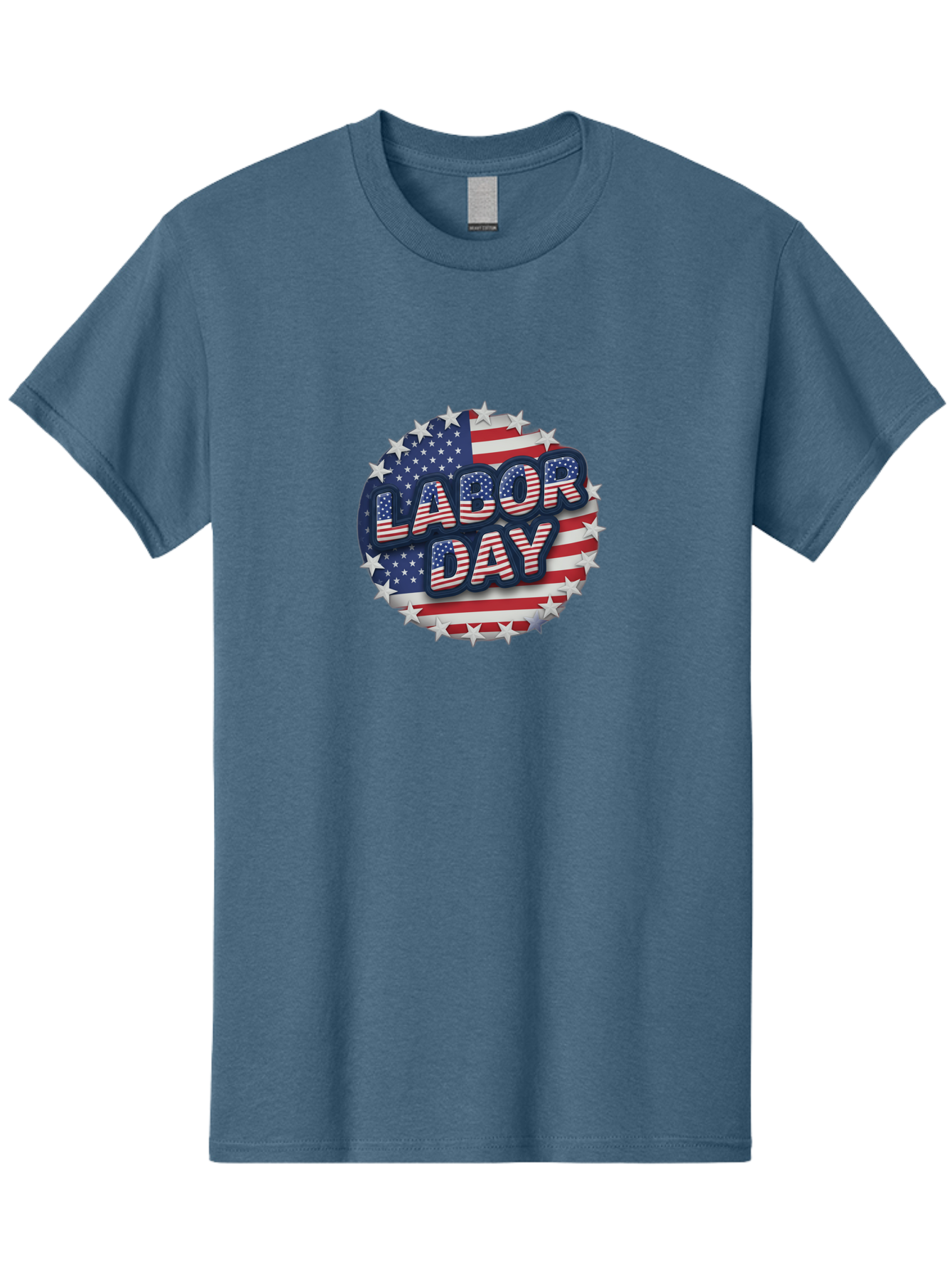 Labor-Day Men'S Graphic Tee, 100% Cotton, Comfortable Casual Summer Wear, Machine Washable, Labor Day, American Flag, Patriotic Theme, Red White And Blue, Independence Day, Usa, Stars And Stripes Bad263