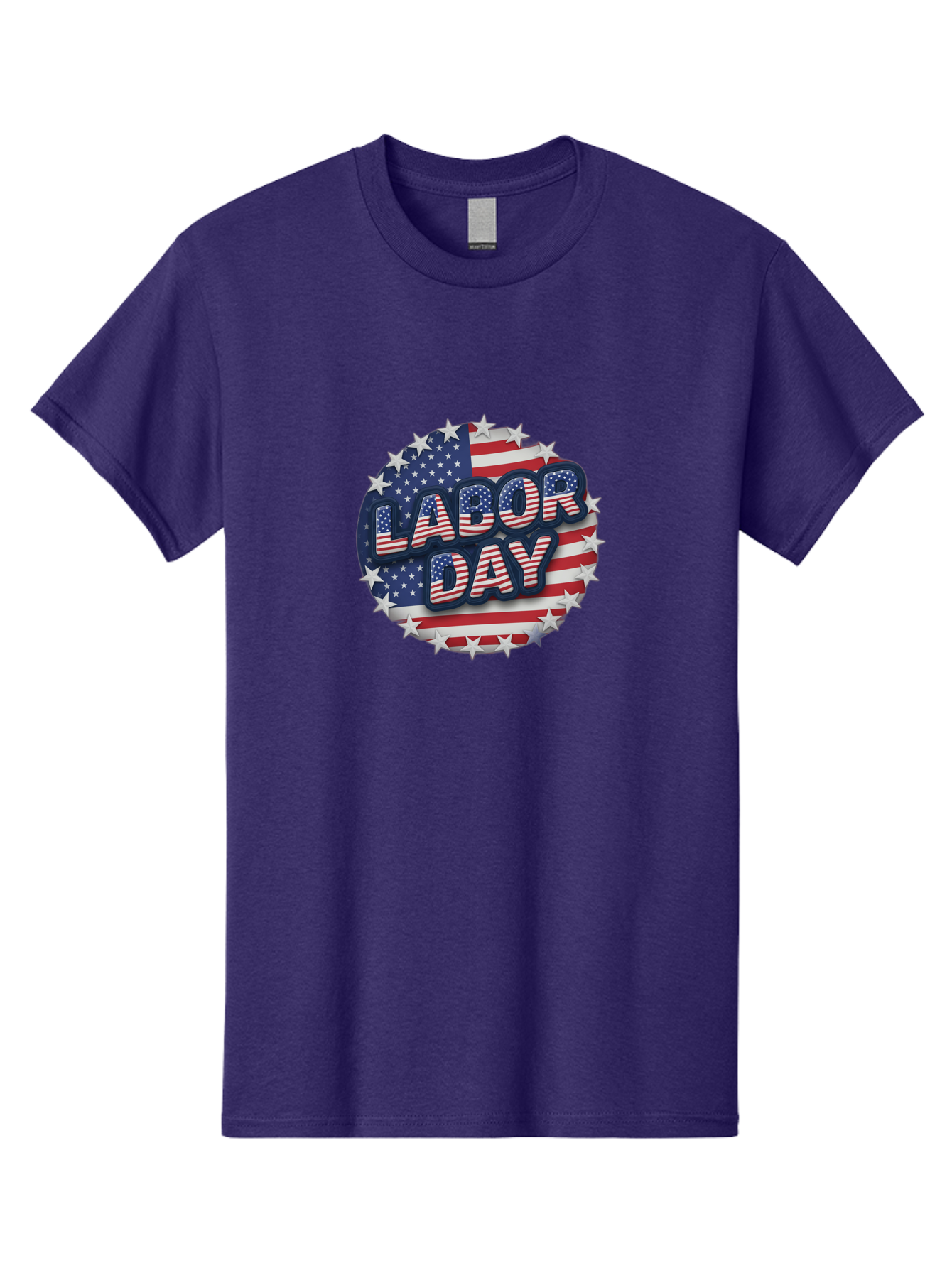 Labor-Day Men'S Graphic Tee, 100% Cotton, Comfortable Casual Summer Wear, Machine Washable, Labor Day, American Flag, Patriotic Theme, Red White And Blue, Independence Day, Usa, Stars And Stripes Bad263