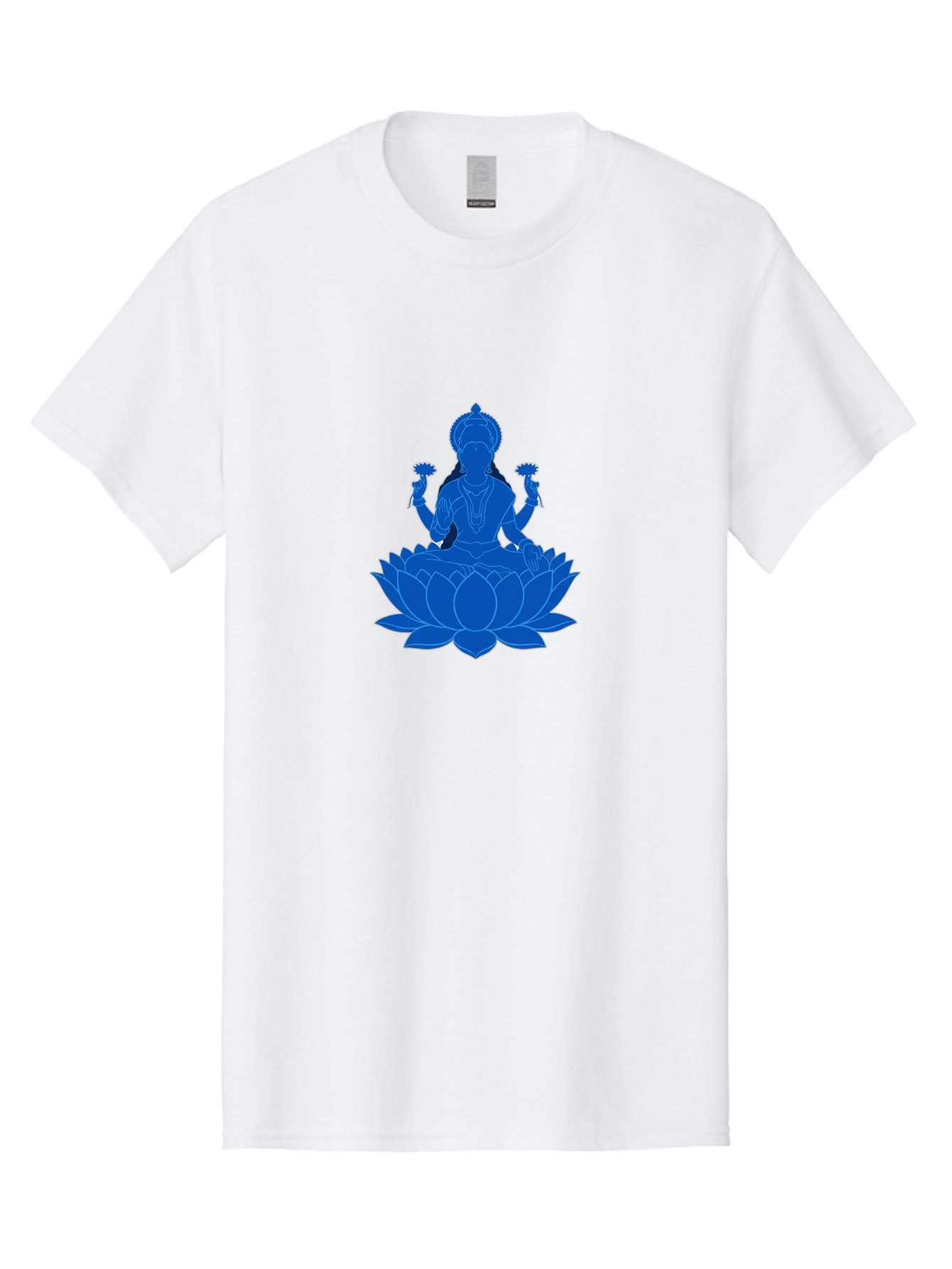 Lakshmi Men'S Graphic Tee, 100% Cotton, Comfortable Casual Summer Wear, Machine Washable, Goddess Lakshmi, Lotus Flower, Spiritual Symbolism, Hindu Mythology, Serene Pose, Symbolic Jewelry, Tranquil Atmosphere, Yoga, Meditation, Inner Peace, Bad270