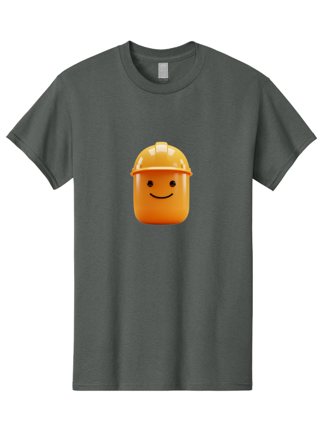 Lego-Minifigure-Head Men'S Graphic Tee, 100% Cotton, Comfortable Casual Summer Wear, Machine Washable, Lego Minifigure Head, Yellow Hard Hat, Smiling Face, Cartoon Character, Construction Theme, Playful Design, Fun Graphic, Lego Character, Bad276
