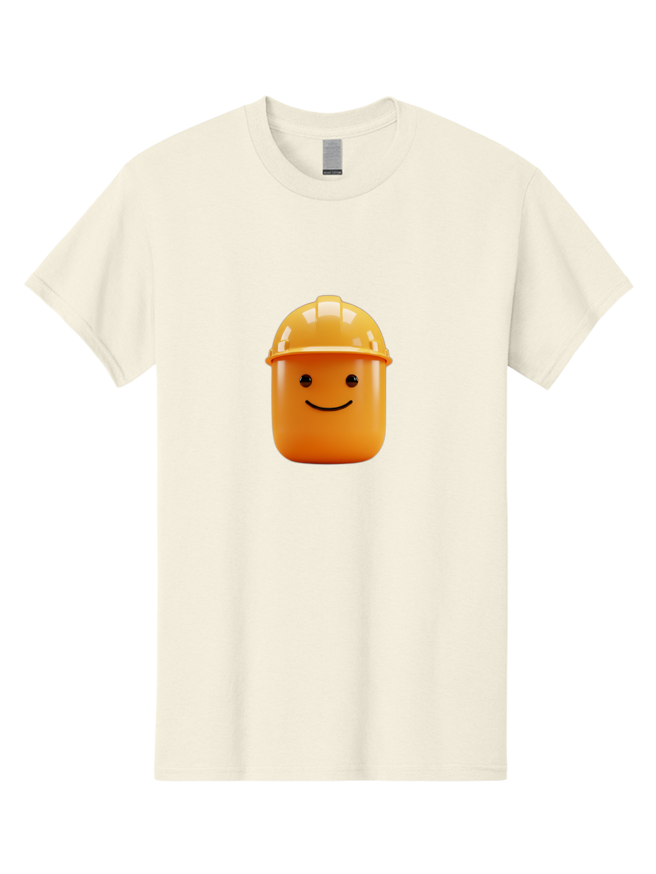 Lego-Minifigure-Head Men'S Graphic Tee, 100% Cotton, Comfortable Casual Summer Wear, Machine Washable, Lego Minifigure Head, Yellow Hard Hat, Smiling Face, Cartoon Character, Construction Theme, Playful Design, Fun Graphic, Lego Character, Bad276