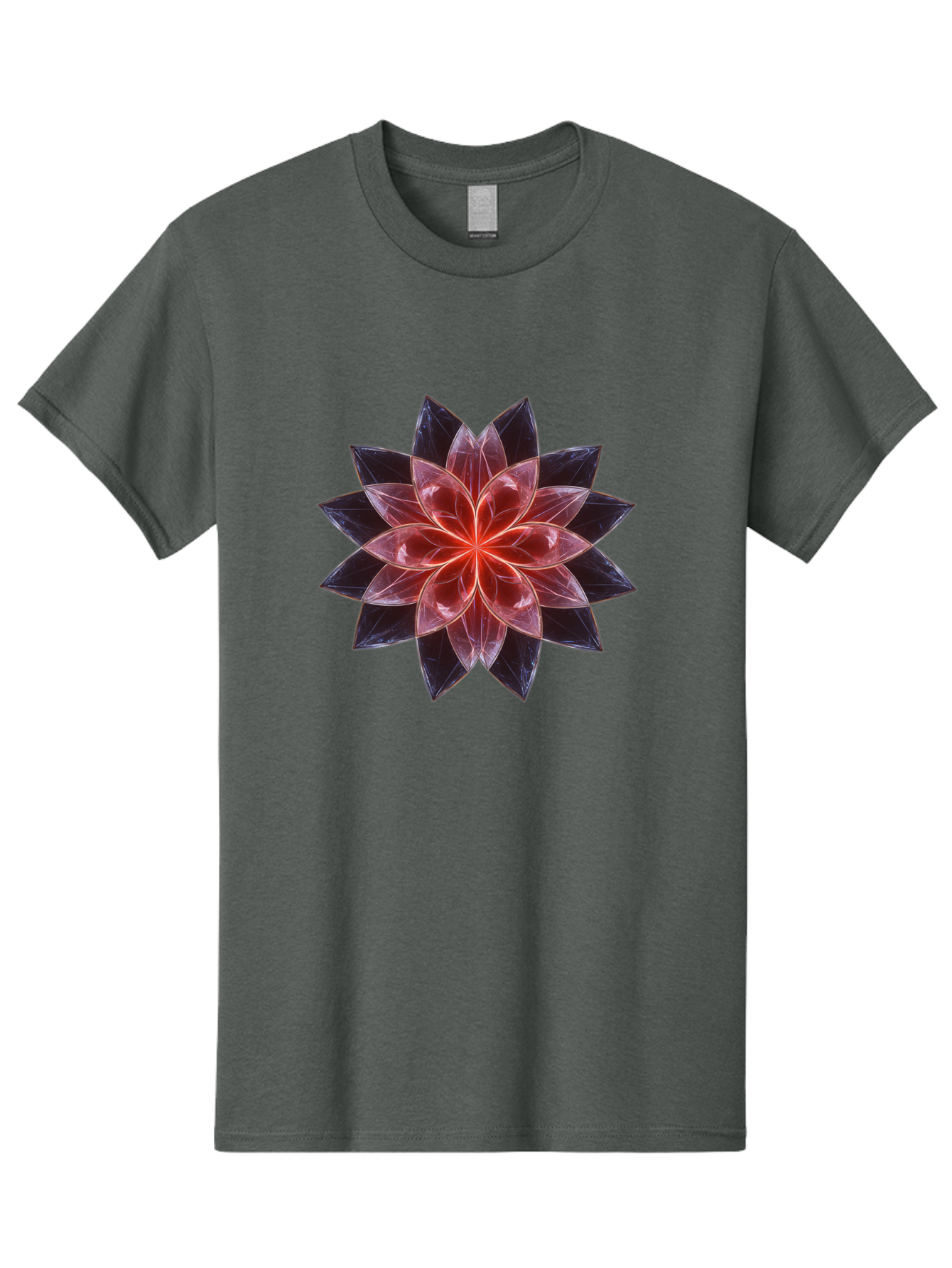 Lotus-Flower Men'S Graphic Tee, 100% Cotton, Comfortable Casual Summer Wear, Machine Washable, Lotus Flower, Geometric Pattern, Symmetrical Design, Floral Motif, Abstract Art, Vibrant Colors, Sacred Geometry, Mandala, Spiritual Symbol, Bad281