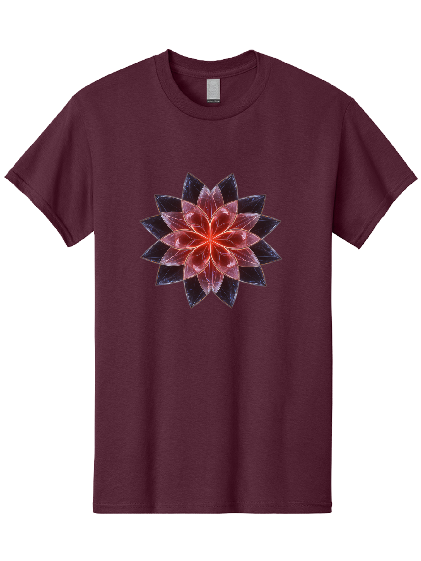 Lotus-Flower Men'S Graphic Tee, 100% Cotton, Comfortable Casual Summer Wear, Machine Washable, Lotus Flower, Geometric Pattern, Symmetrical Design, Floral Motif, Abstract Art, Vibrant Colors, Sacred Geometry, Mandala, Spiritual Symbol, Bad281