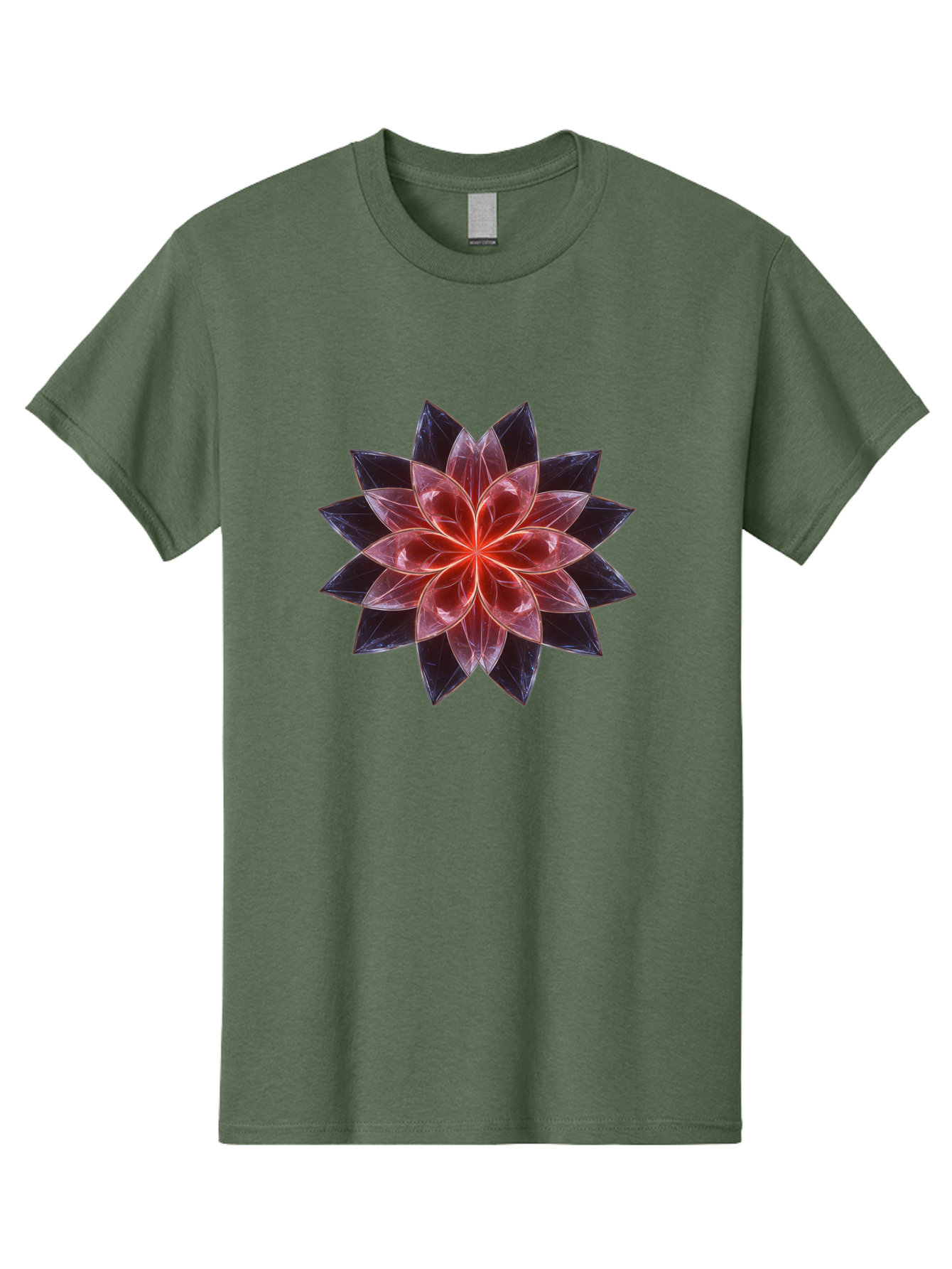 Lotus-Flower Men'S Graphic Tee, 100% Cotton, Comfortable Casual Summer Wear, Machine Washable, Lotus Flower, Geometric Pattern, Symmetrical Design, Floral Motif, Abstract Art, Vibrant Colors, Sacred Geometry, Mandala, Spiritual Symbol, Bad281