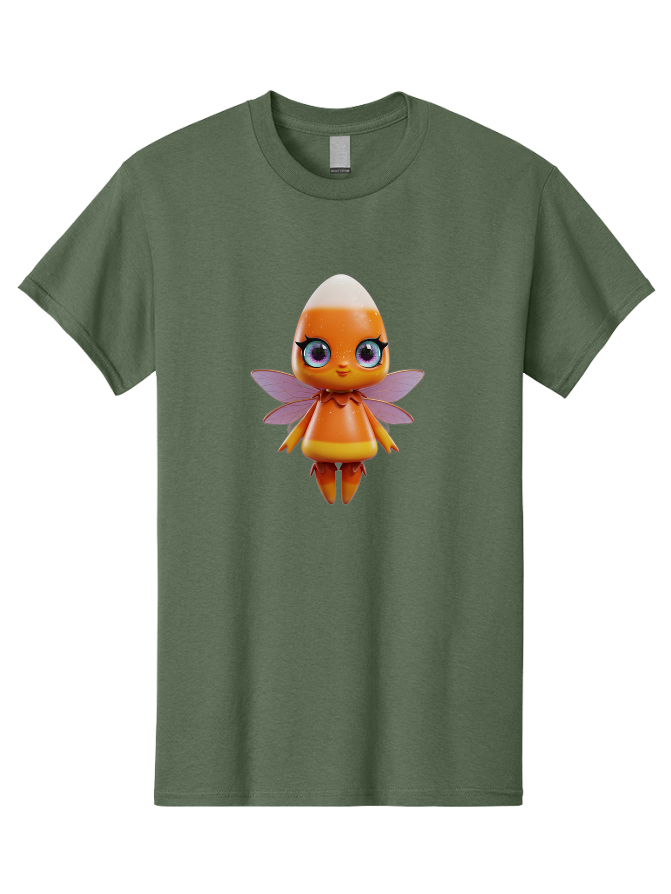 Lps-Fairy Men'S Graphic Tee, 100% Cotton, Comfortable Casual Summer Wear, Machine Washable, Lps Figurine, Fantasy Creature, Fairy Character, Orange Figurine, Purple Wings, Large Cartoon Eyes, Whimsical Design, Collectible Toy, Bad285