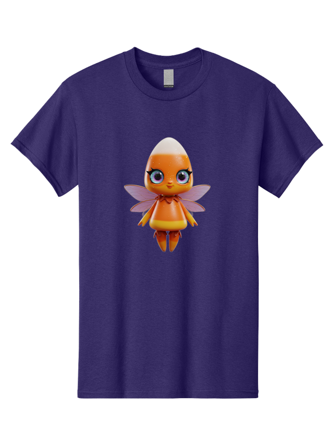 Lps-Fairy Men'S Graphic Tee, 100% Cotton, Comfortable Casual Summer Wear, Machine Washable, Lps Figurine, Fantasy Creature, Fairy Character, Orange Figurine, Purple Wings, Large Cartoon Eyes, Whimsical Design, Collectible Toy, Bad285