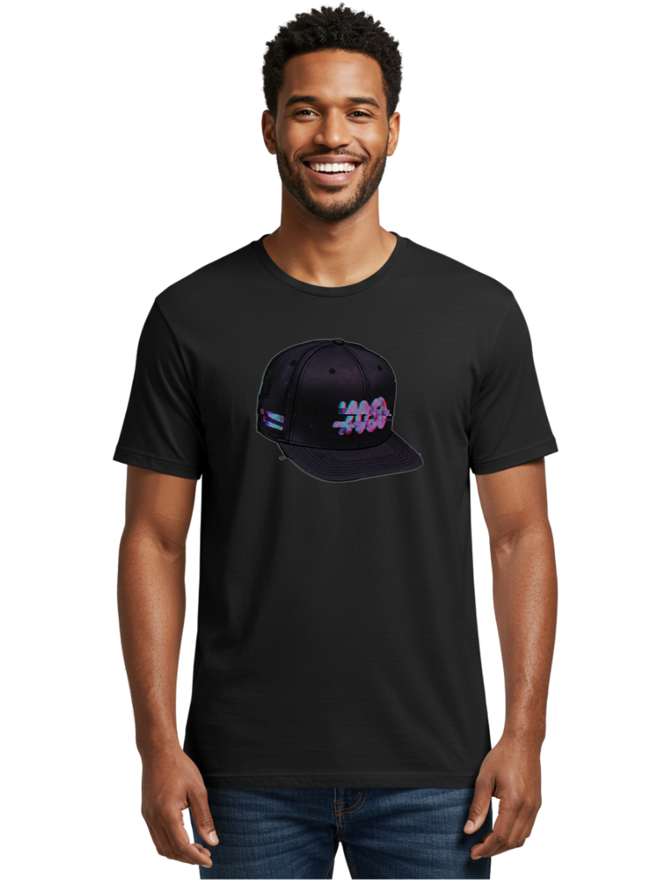 Mad-Club Men'S Graphic Tee, 100% Cotton, Comfortable Casual Summer Wear, Machine Washable, Nasa Baseball Cap, Black Hat, Space Agency Logo, Pastel Colors, Futuristic Design, Streetwear Fashion, Casual Style, Trendy Accessory Bad288
