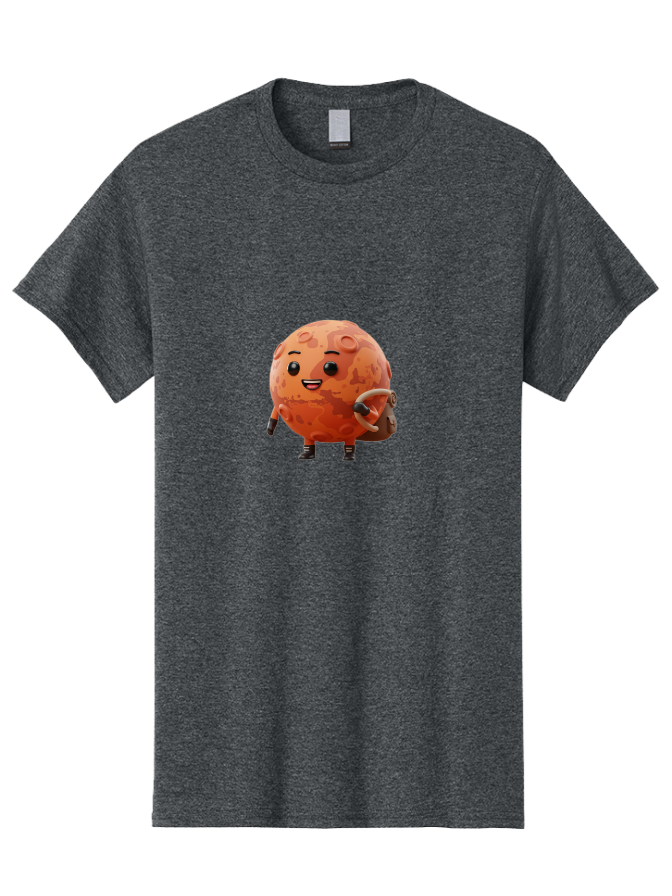 Mars-Character Men'S Graphic Tee, 100% Cotton, Comfortable Casual Summer Wear, Machine Washable, Cartoon Mars, Anthropomorphic Planet, Mars Character, Science Fiction, Planetary Character, Mars Illustration, Cute Mars, Mars Mascot, Bad300
