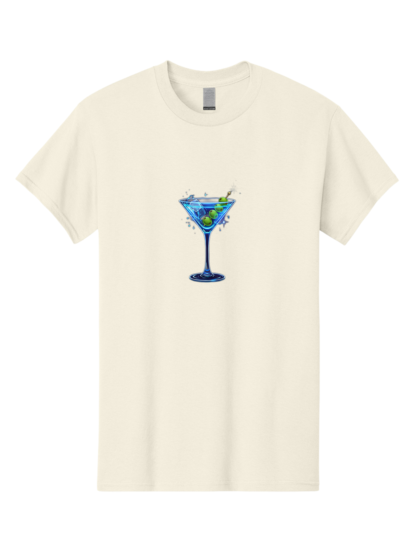 Martini-Glass Men'S Graphic Tee, 100% Cotton, Comfortable Casual Summer Wear, Machine Washable, Martini Glass, Cocktail, Martini, Olives, Ice, Festive Drink, Refreshing Beverage, Night Out, Party Time, Classic Cocktail Bad305