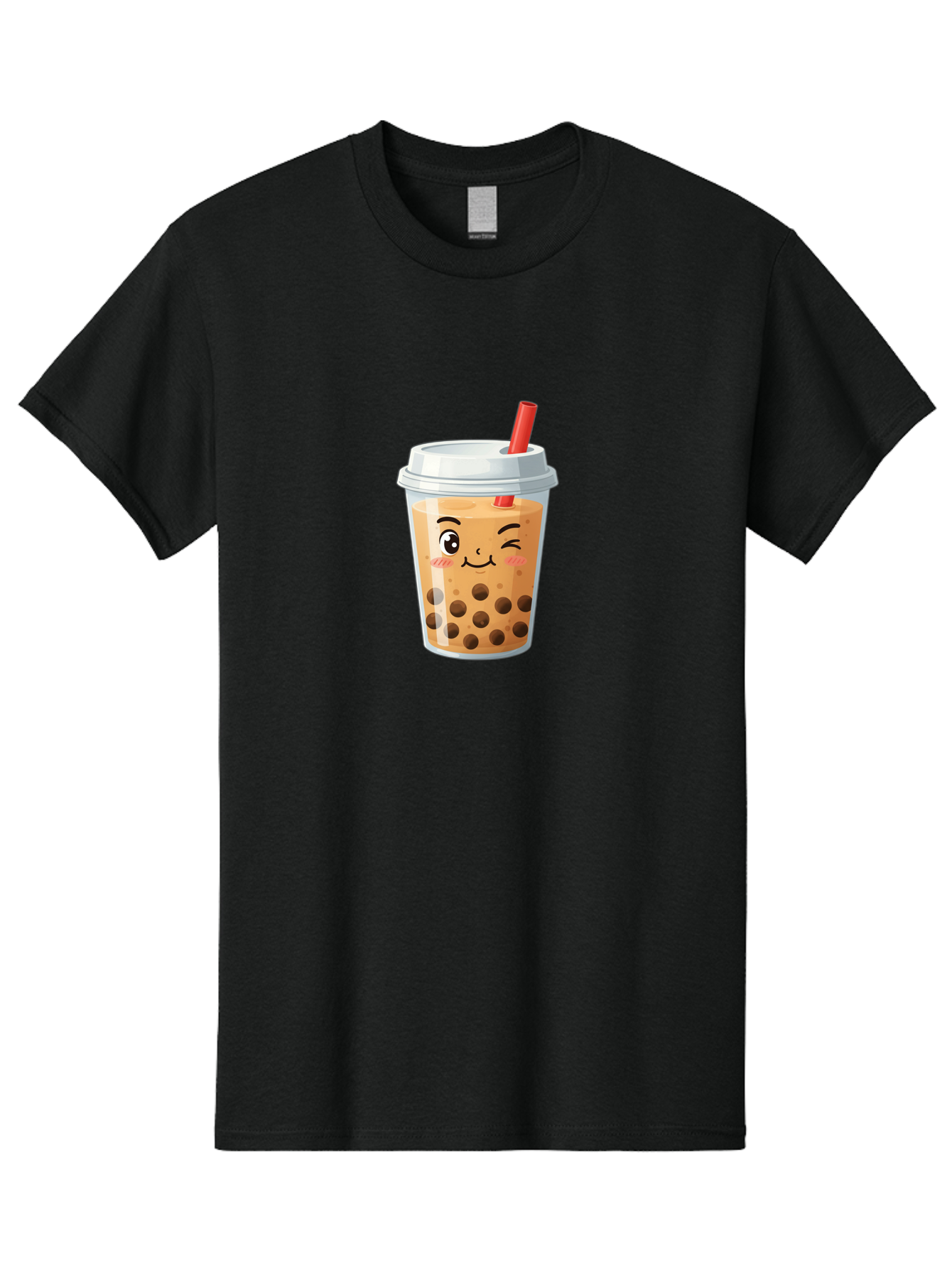 Milk-Tea-1 Men'S Graphic Tee, 100% Cotton, Comfortable Casual Summer Wear, Machine Washable, Milk Tea, Boba Tea, Bubble Tea, Cartoon Character, Cute Drink, Takeout Cup, Straw, Kawaii, Adorable Beverage, Tea Time, Fun Design Bad319