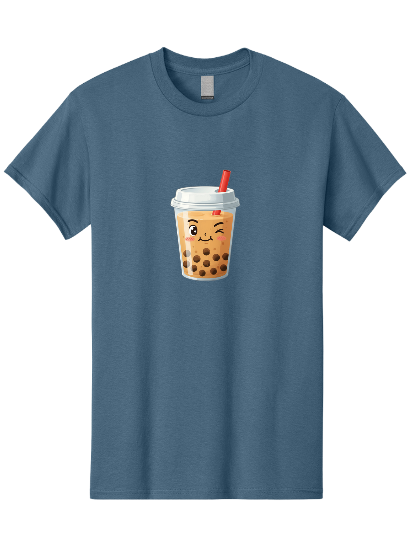 Milk-Tea-1 Men'S Graphic Tee, 100% Cotton, Comfortable Casual Summer Wear, Machine Washable, Milk Tea, Boba Tea, Bubble Tea, Cartoon Character, Cute Drink, Takeout Cup, Straw, Kawaii, Adorable Beverage, Tea Time, Fun Design Bad319