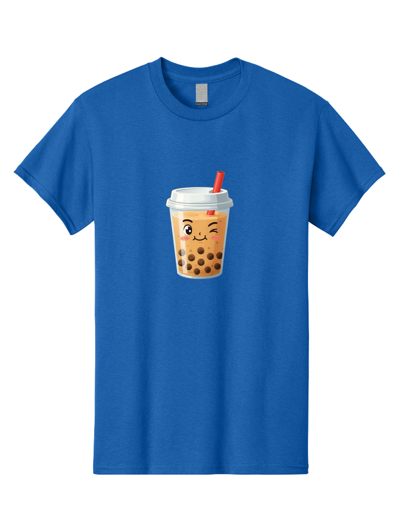 Milk-Tea-1 Men'S Graphic Tee, 100% Cotton, Comfortable Casual Summer Wear, Machine Washable, Milk Tea, Boba Tea, Bubble Tea, Cartoon Character, Cute Drink, Takeout Cup, Straw, Kawaii, Adorable Beverage, Tea Time, Fun Design Bad319