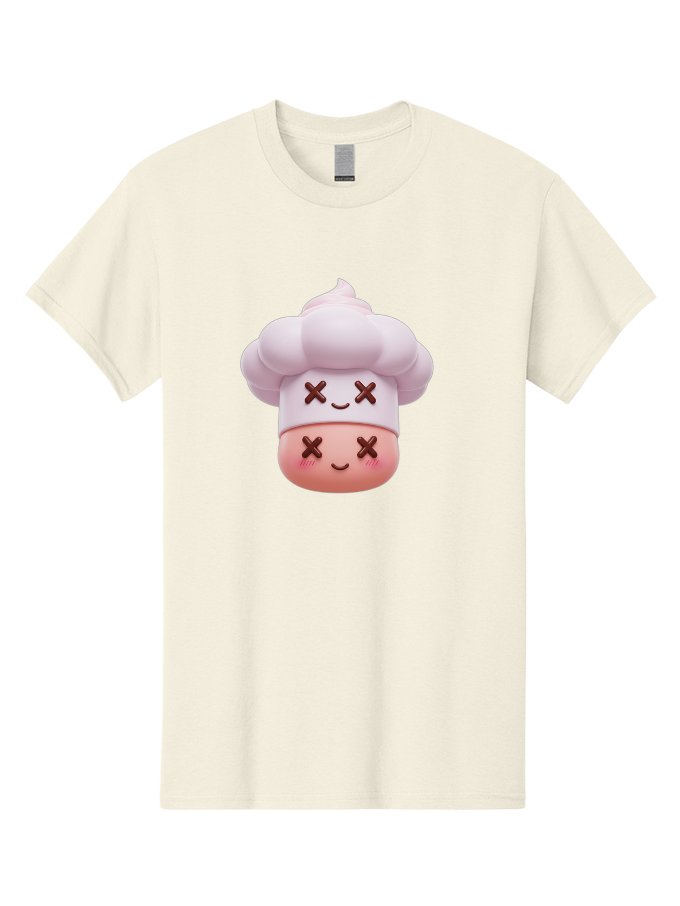 Mochi-Chef Men'S Graphic Tee, 100% Cotton, Comfortable Casual Summer Wear, Machine Washable, Kawaii Chef, Cute Character, Cartoon Mascot, Baking Illustration, Cute Face, Sweet Treats, Dessert Art, Adorable Icon, Foodie Graphics Bad330