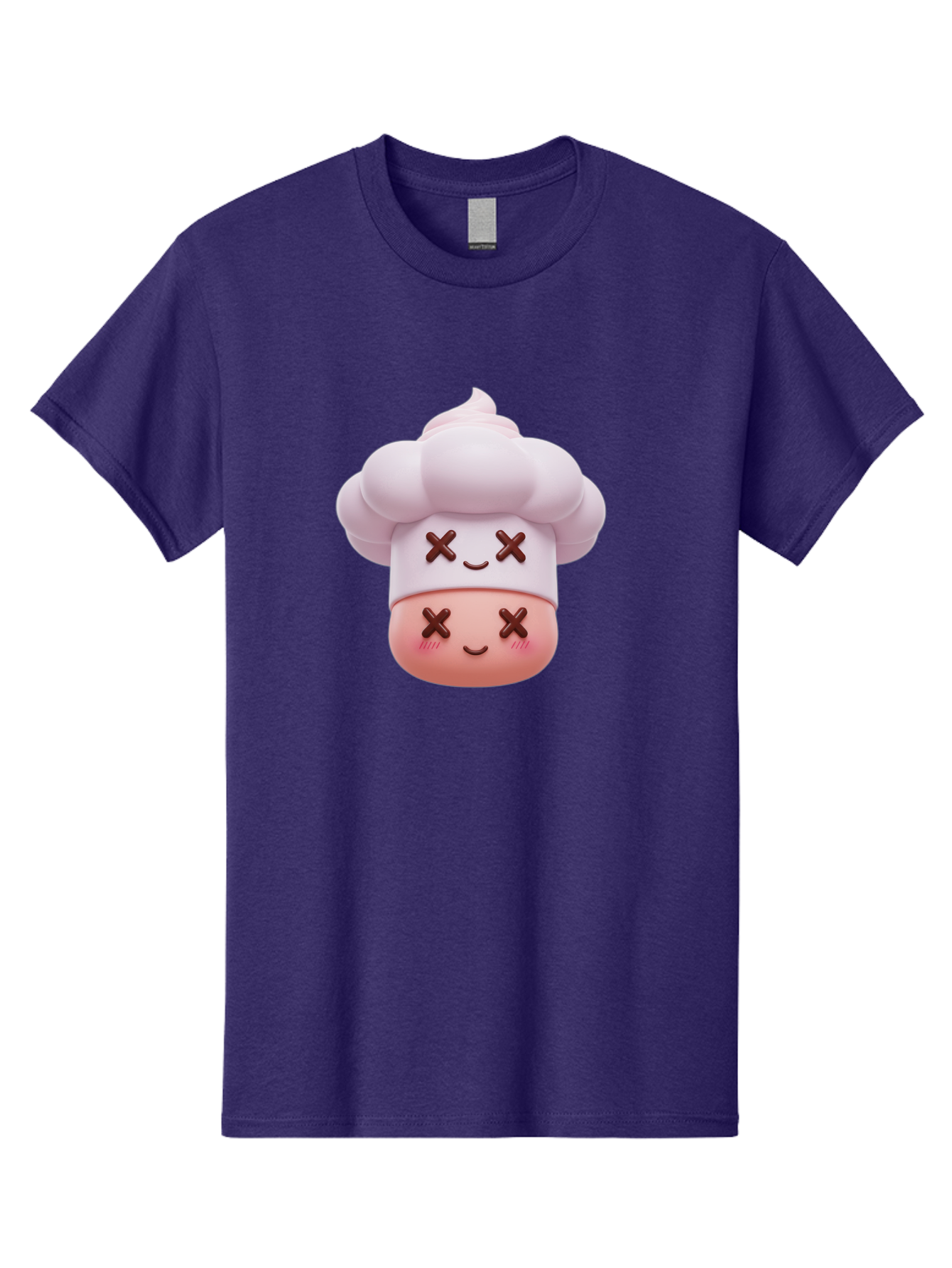 Mochi-Chef Men'S Graphic Tee, 100% Cotton, Comfortable Casual Summer Wear, Machine Washable, Kawaii Chef, Cute Character, Cartoon Mascot, Baking Illustration, Cute Face, Sweet Treats, Dessert Art, Adorable Icon, Foodie Graphics Bad330