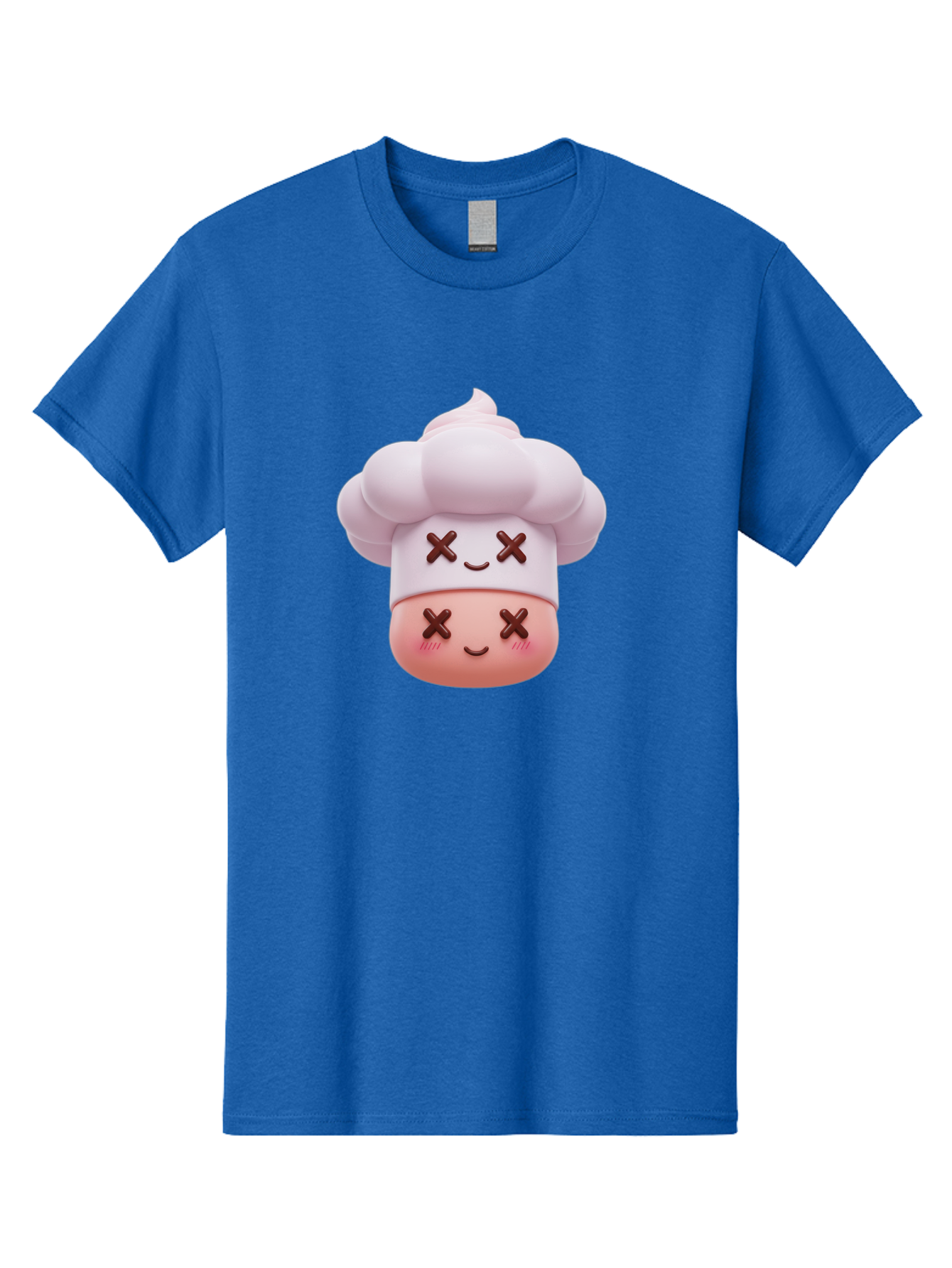 Mochi-Chef Men'S Graphic Tee, 100% Cotton, Comfortable Casual Summer Wear, Machine Washable, Kawaii Chef, Cute Character, Cartoon Mascot, Baking Illustration, Cute Face, Sweet Treats, Dessert Art, Adorable Icon, Foodie Graphics Bad330