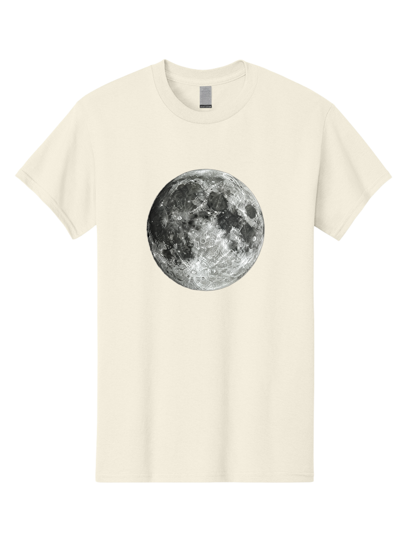 Moon-1 Men'S Graphic Tee, 100% Cotton, Comfortable Casual Summer Wear, Machine Washable, Lunar Surface, Cratered Terrain, Moon'S Topography, Astronomical Body, Night Sky, Space Exploration, Celestial Object, Moonlit Landscape Bad334