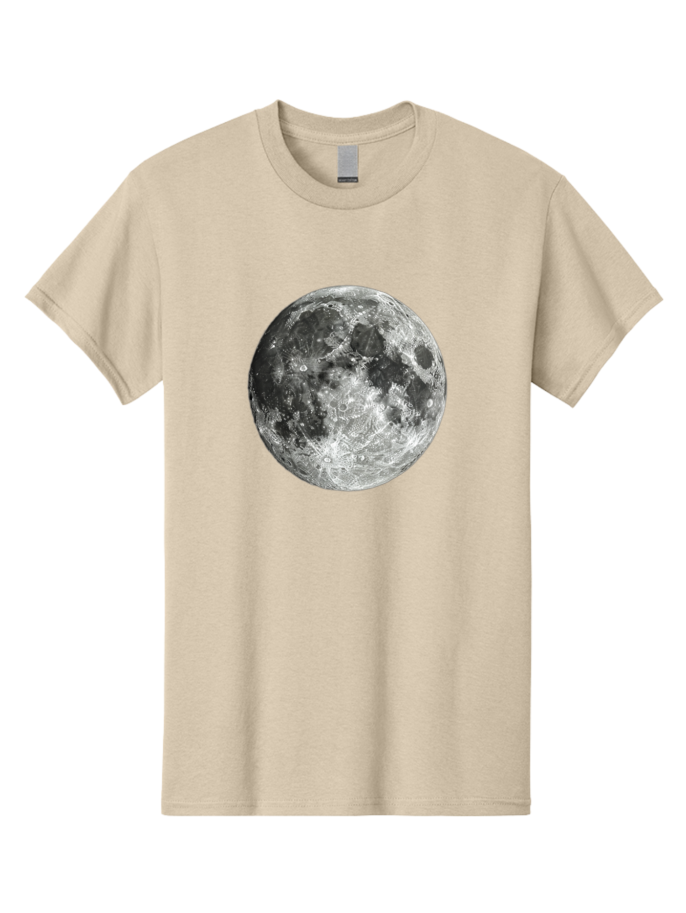 Moon-1 Men'S Graphic Tee, 100% Cotton, Comfortable Casual Summer Wear, Machine Washable, Lunar Surface, Cratered Terrain, Moon'S Topography, Astronomical Body, Night Sky, Space Exploration, Celestial Object, Moonlit Landscape Bad334