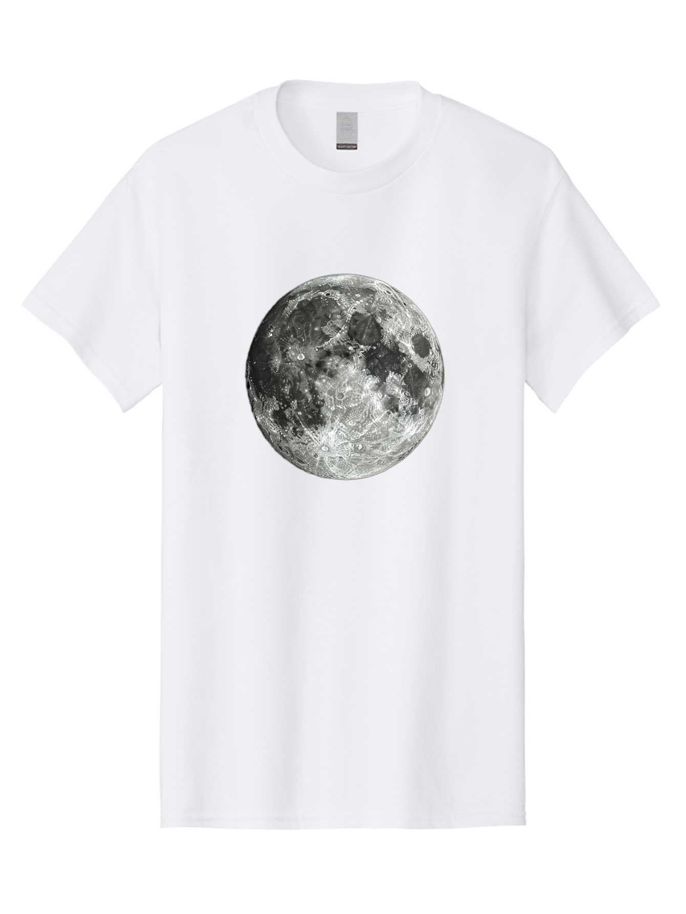 Moon-1 Men'S Graphic Tee, 100% Cotton, Comfortable Casual Summer Wear, Machine Washable, Lunar Surface, Cratered Terrain, Moon'S Topography, Astronomical Body, Night Sky, Space Exploration, Celestial Object, Moonlit Landscape Bad334