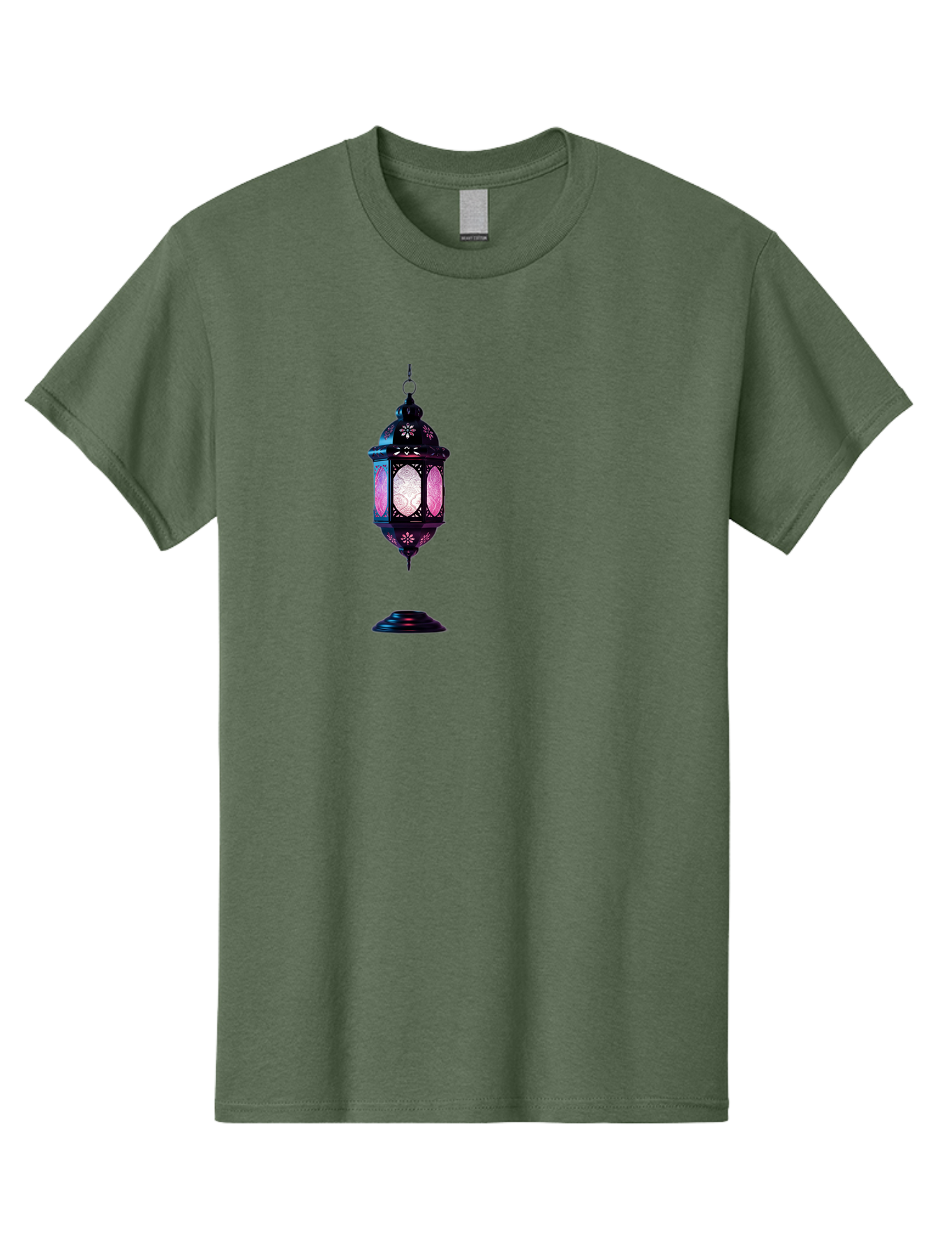 Moroccan-Lantern Men'S Graphic Tee, 100% Cotton, Comfortable Casual Summer Wear, Machine Washable, Islamic Lantern, Hanging Lamp, Intricate Design, Decorative Lighting, Cultural Symbol, Ramadan Decoration, Eid Celebration, Traditional Ornament Bad338