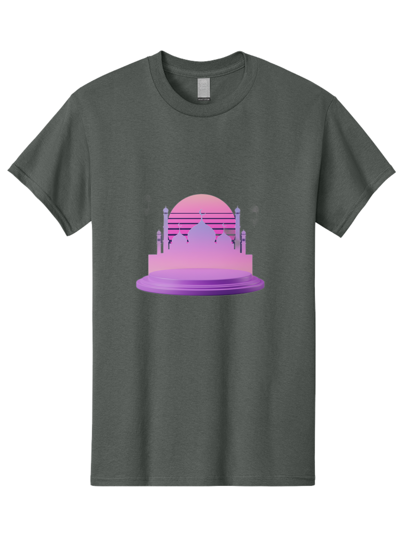 Mosque-Silhouette-1 Men'S Graphic Tee, 100% Cotton, Comfortable Casual Summer Wear, Machine Washable, Mosque Silhouette, Islamic Architecture, Cultural Heritage, Serene Atmosphere, Minimalist Design, Vibrant Colors, Peaceful Ambiance, Bad341