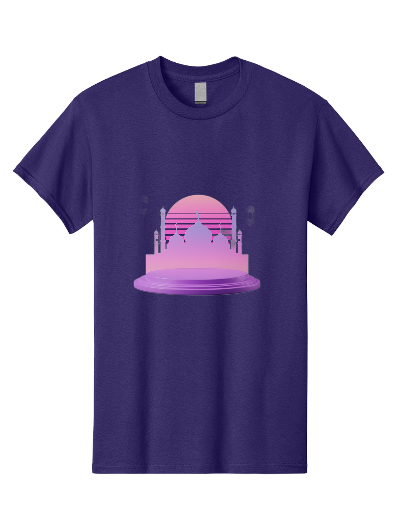 Mosque-Silhouette-1 Men'S Graphic Tee, 100% Cotton, Comfortable Casual Summer Wear, Machine Washable, Mosque Silhouette, Islamic Architecture, Cultural Heritage, Serene Atmosphere, Minimalist Design, Vibrant Colors, Peaceful Ambiance, Bad341