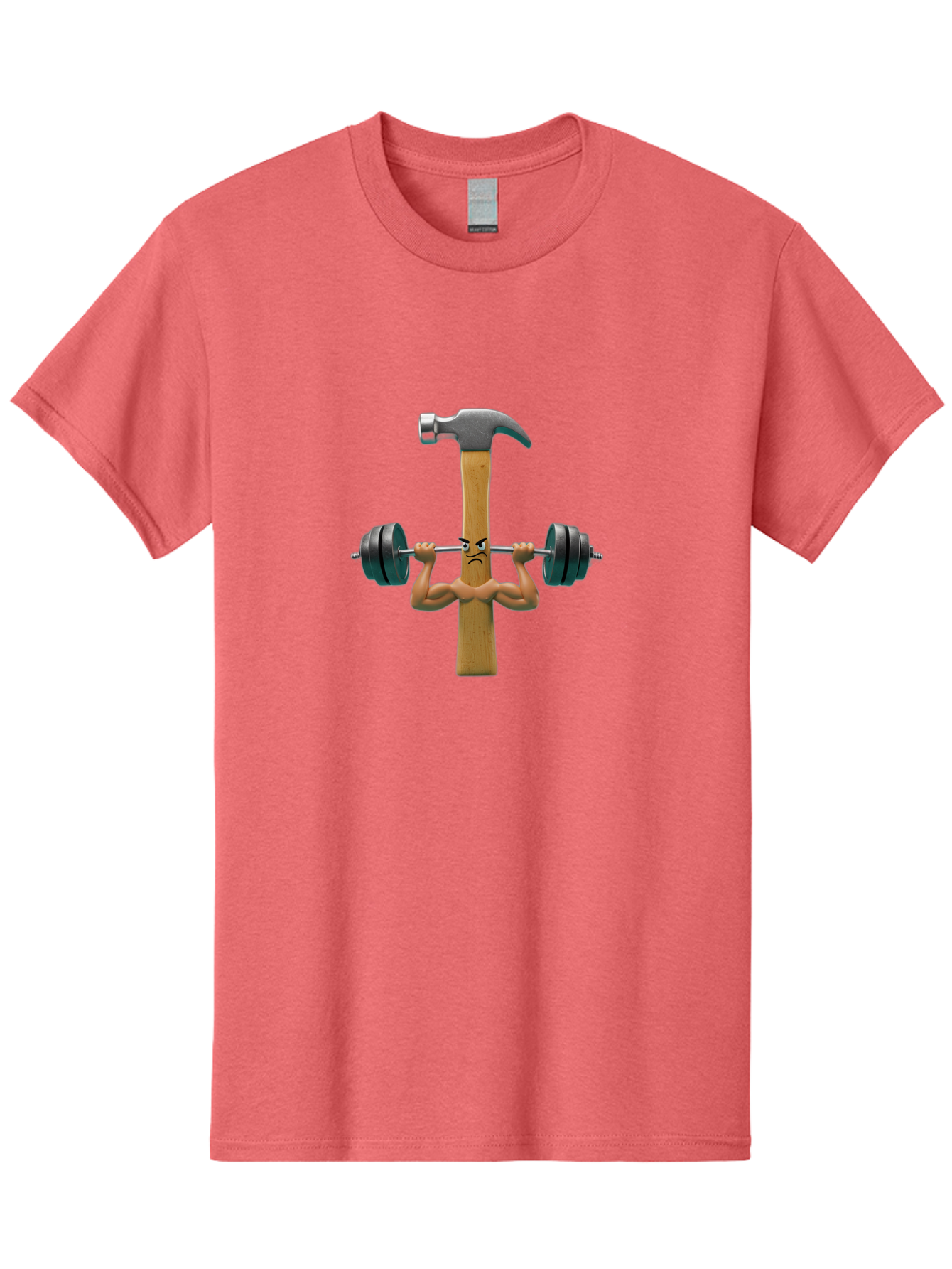 Nail-Weightlifting Men'S Graphic Tee, 100% Cotton, Comfortable Casual Summer Wear, Machine Washable, Nail Character, Weightlifting, Dumbbell, Strong Nail, Fitness, Muscular, Cartoon Character, Humorous, Comical, Funny, Nail With Muscles Bad352