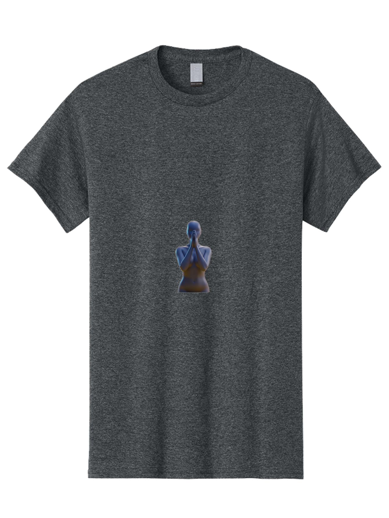 Namaste-Statue Men'S Graphic Tee, 100% Cotton, Comfortable Casual Summer Wear, Machine Washable, Mannequin Statue, Praying Pose, Hands Together, Minimalist Design, Gray Tone, Calm Atmosphere, Modern Art, Stillness, Contemplation Bad354