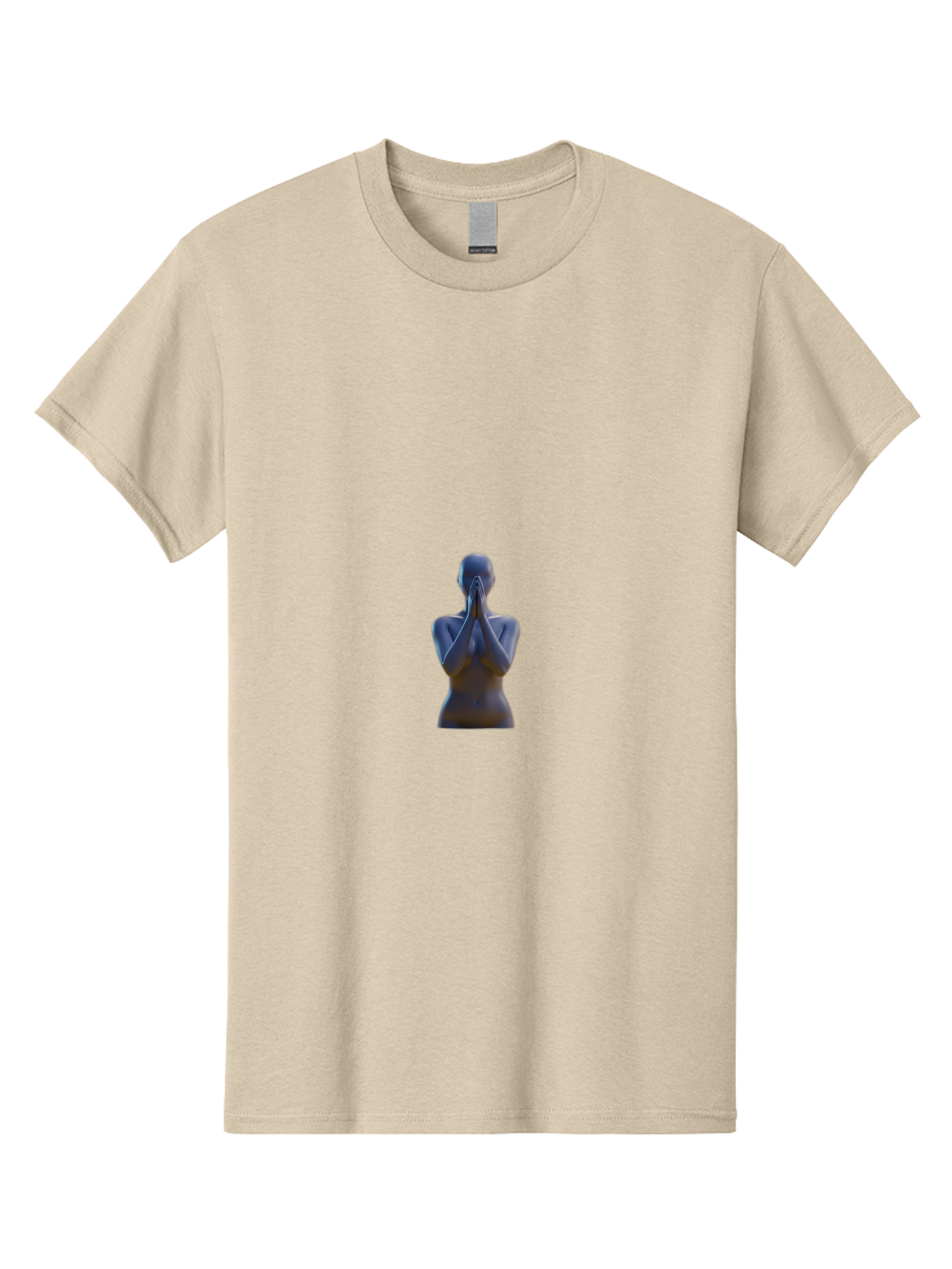 Namaste-Statue Men'S Graphic Tee, 100% Cotton, Comfortable Casual Summer Wear, Machine Washable, Mannequin Statue, Praying Pose, Hands Together, Minimalist Design, Gray Tone, Calm Atmosphere, Modern Art, Stillness, Contemplation Bad354