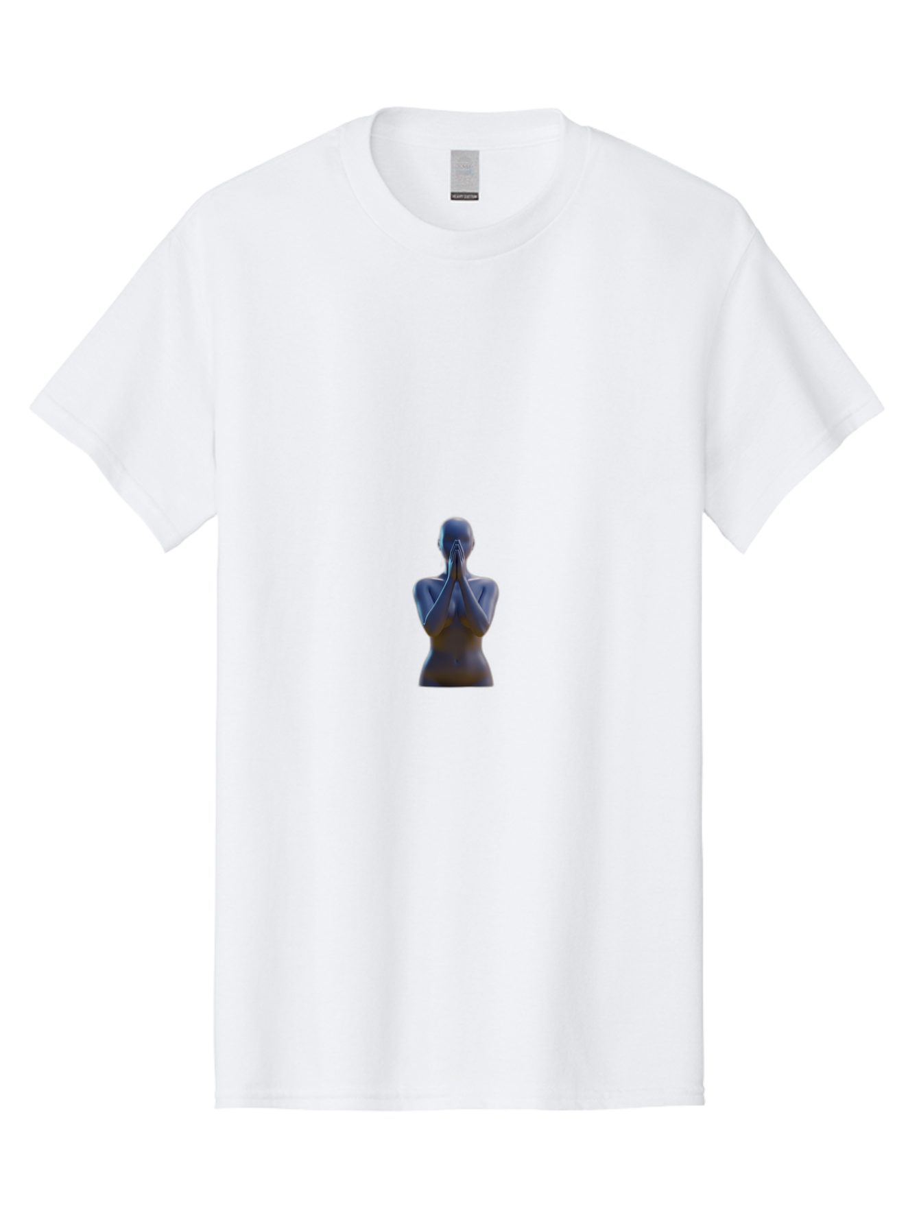 Namaste-Statue Men'S Graphic Tee, 100% Cotton, Comfortable Casual Summer Wear, Machine Washable, Mannequin Statue, Praying Pose, Hands Together, Minimalist Design, Gray Tone, Calm Atmosphere, Modern Art, Stillness, Contemplation Bad354