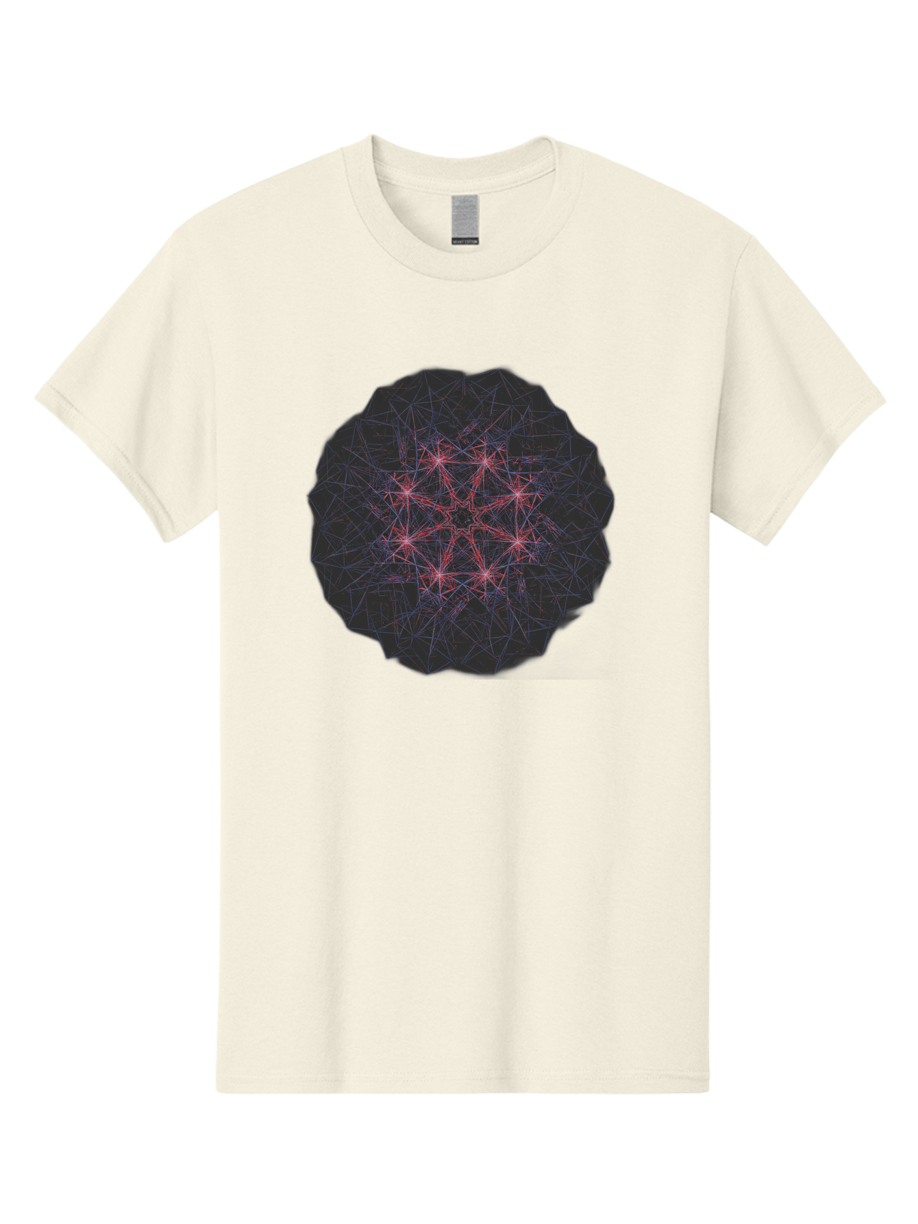Network-Cluster Men'S Graphic Tee, 100% Cotton, Comfortable Casual Summer Wear, Machine Washable, Complex Network, Interconnected Nodes, Red And Blue Lines, Futuristic Design, Abstract Pattern, Web-Like Structure, Technological Innovation, Bad363