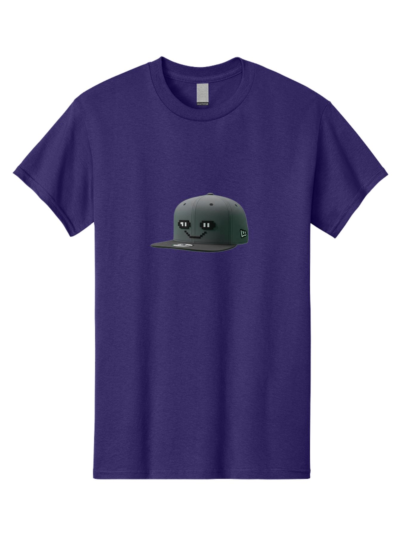 New-Era-Cap-1 Men'S Graphic Tee, 100% Cotton, Comfortable Casual Summer Wear, Machine Washable, Black Snapback Hat, Pac-Man Design, Pixel Art, Gaming Accessory, Streetwear Fashion, Trendy Apparel, Casual Wear, Black Cap Bad366
