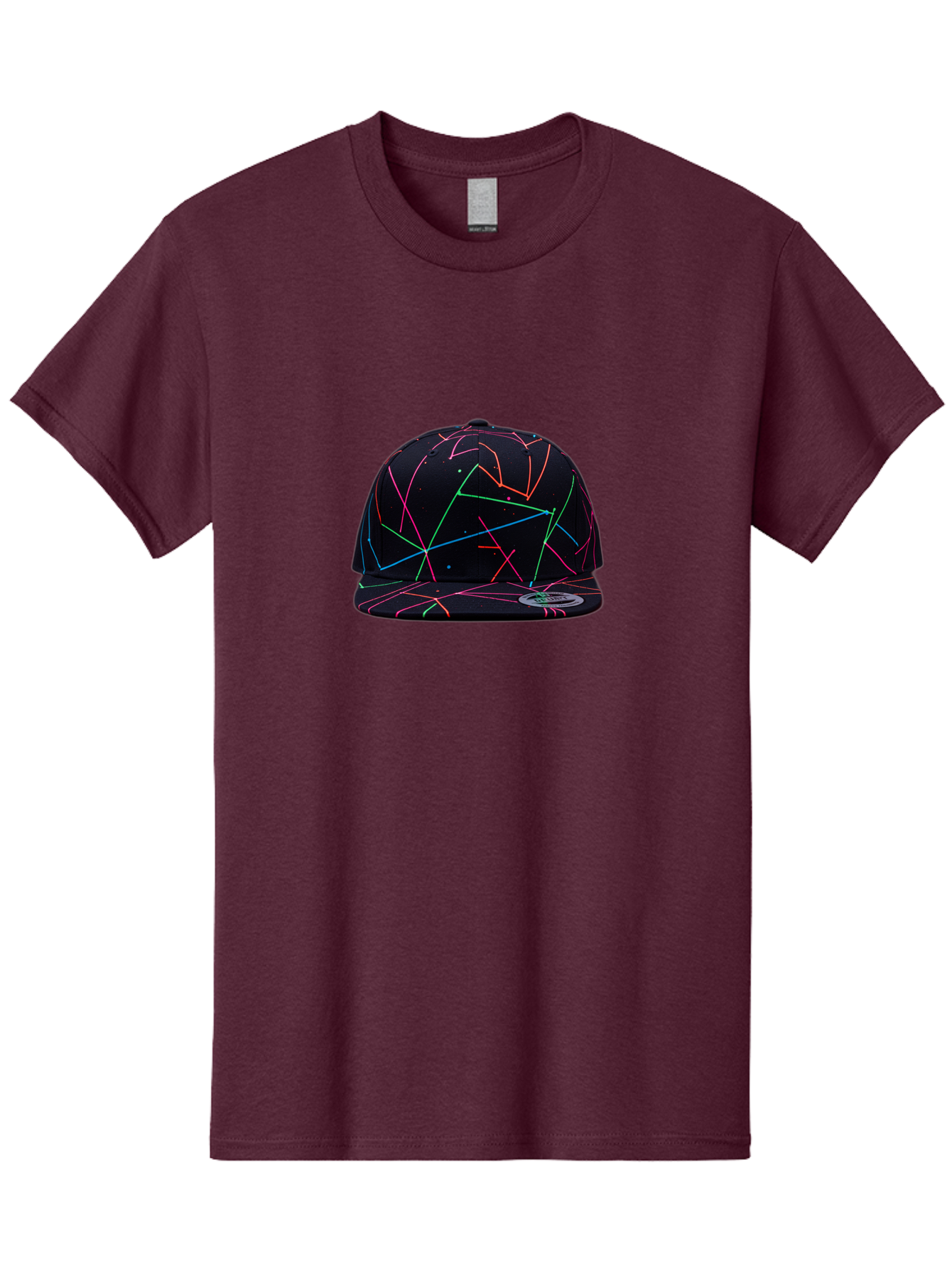 New-Era-Neon-Lines-Cap Men'S Graphic Tee, 100% Cotton, Comfortable Casual Summer Wear, Machine Washable, Baseball Cap, Neon Lines, Colorful Design, Streetwear Fashion, Urban Style, Trendy Accessory, Neon Pink, Neon Green, Neon Blue, Bad370