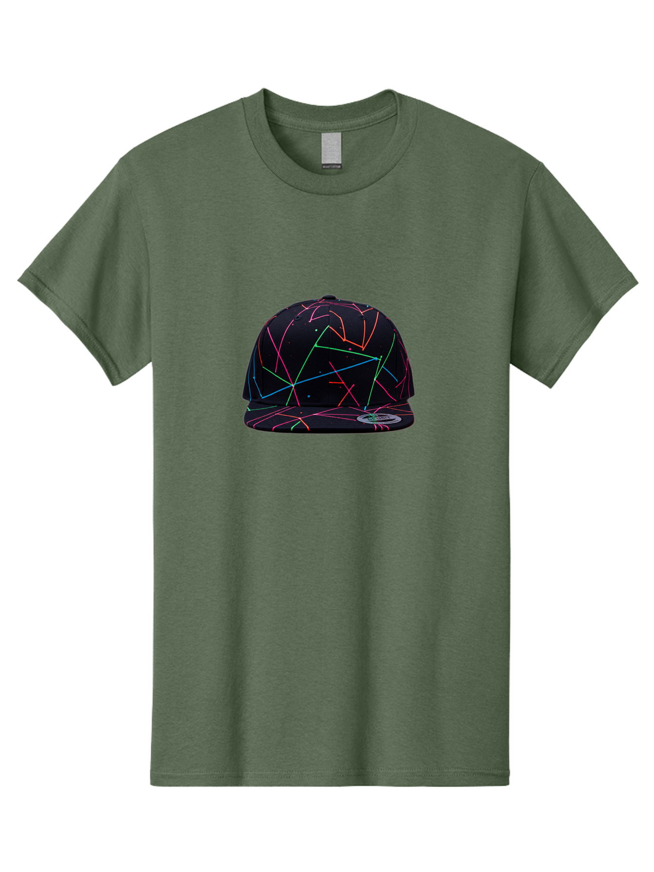New-Era-Neon-Lines-Cap Men'S Graphic Tee, 100% Cotton, Comfortable Casual Summer Wear, Machine Washable, Baseball Cap, Neon Lines, Colorful Design, Streetwear Fashion, Urban Style, Trendy Accessory, Neon Pink, Neon Green, Neon Blue, Bad370