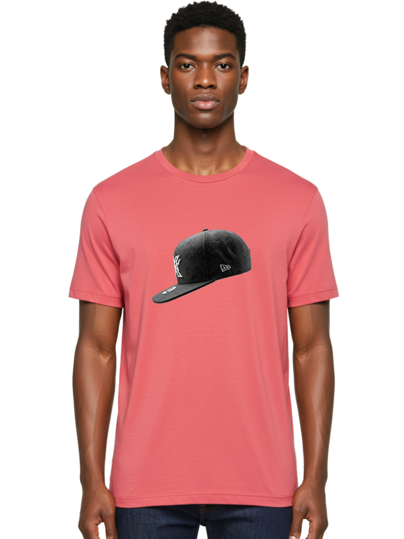 New-York-Yankees-Baseball-Cap Men'S Graphic Tee, 100% Cotton, Comfortable Casual Summer Wear, Machine Washable, New York Yankees Baseball Cap, Black Cap With White Logo, New Era Cap, Baseball Hat, Sports Fashion, Ny Logo, Mlb Merchandise, Bad372