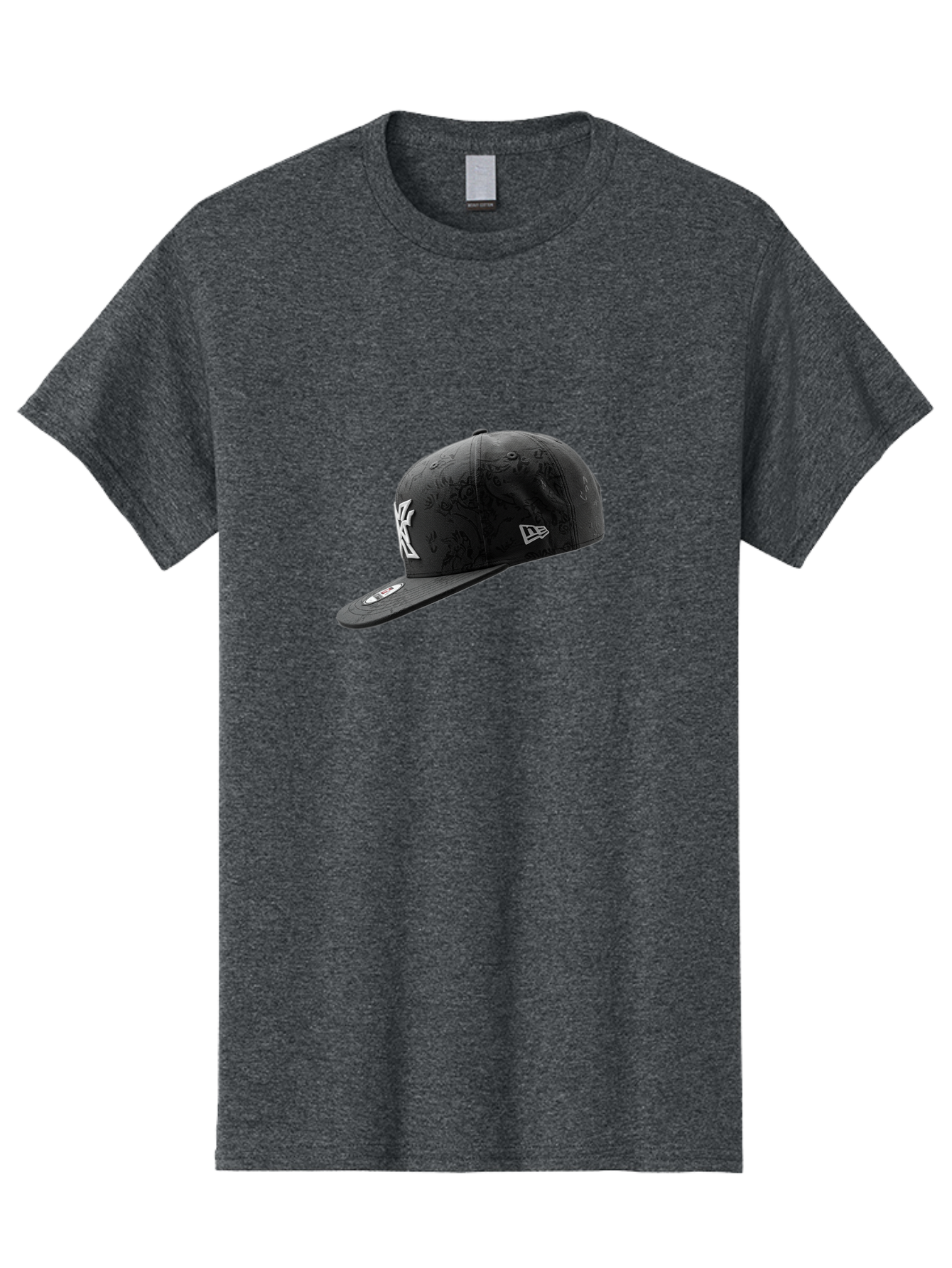 New-York-Yankees-Baseball-Cap Men'S Graphic Tee, 100% Cotton, Comfortable Casual Summer Wear, Machine Washable, New York Yankees Baseball Cap, Black Cap With White Logo, New Era Cap, Baseball Hat, Sports Fashion, Ny Logo, Mlb Merchandise, Bad372