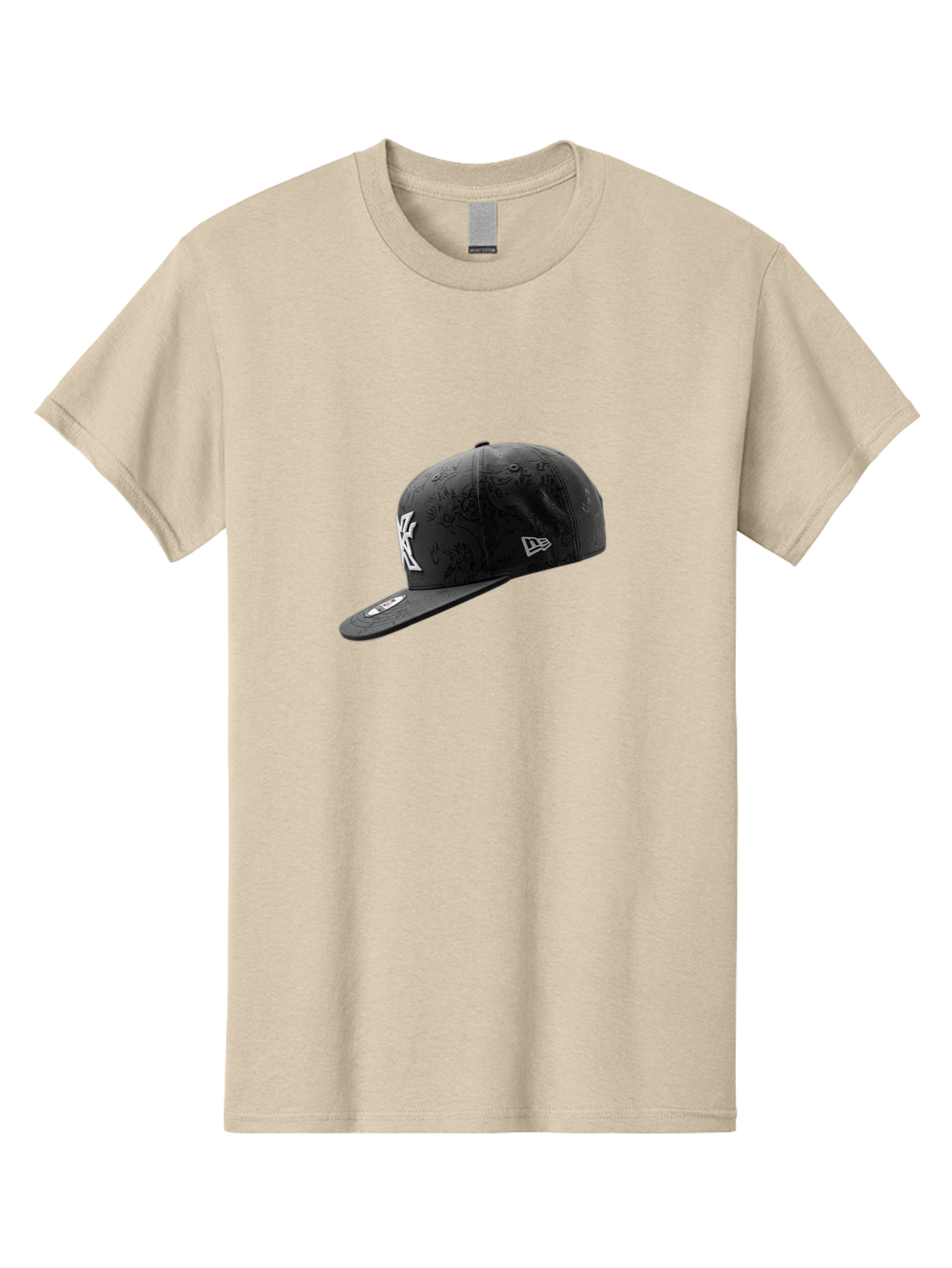 New-York-Yankees-Baseball-Cap Men'S Graphic Tee, 100% Cotton, Comfortable Casual Summer Wear, Machine Washable, New York Yankees Baseball Cap, Black Cap With White Logo, New Era Cap, Baseball Hat, Sports Fashion, Ny Logo, Mlb Merchandise, Bad372