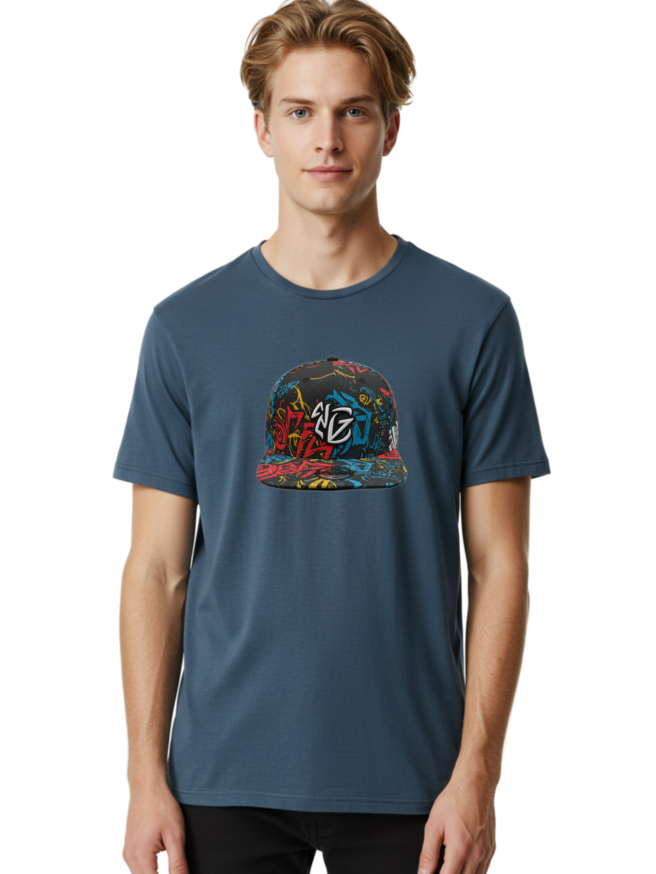 Ng-Baseball-Cap Men'S Graphic Tee, 100% Cotton, Comfortable Casual Summer Wear, Machine Washable, Graffiti Hat, Streetwear Fashion, Urban Style, Multicolored Cap, Ng Logo, Bold Graphics, Snapback Hat, Trendy Headwear, Casual Wear Bad373