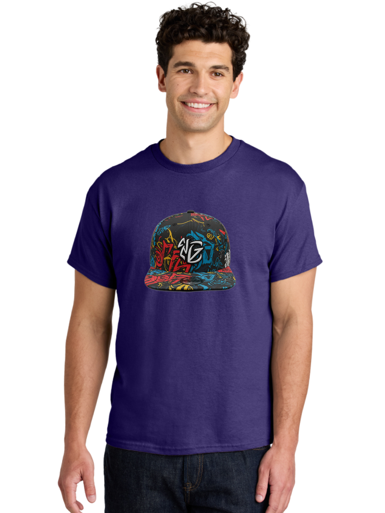 Ng-Baseball-Cap Men'S Graphic Tee, 100% Cotton, Comfortable Casual Summer Wear, Machine Washable, Graffiti Hat, Streetwear Fashion, Urban Style, Multicolored Cap, Ng Logo, Bold Graphics, Snapback Hat, Trendy Headwear, Casual Wear Bad373