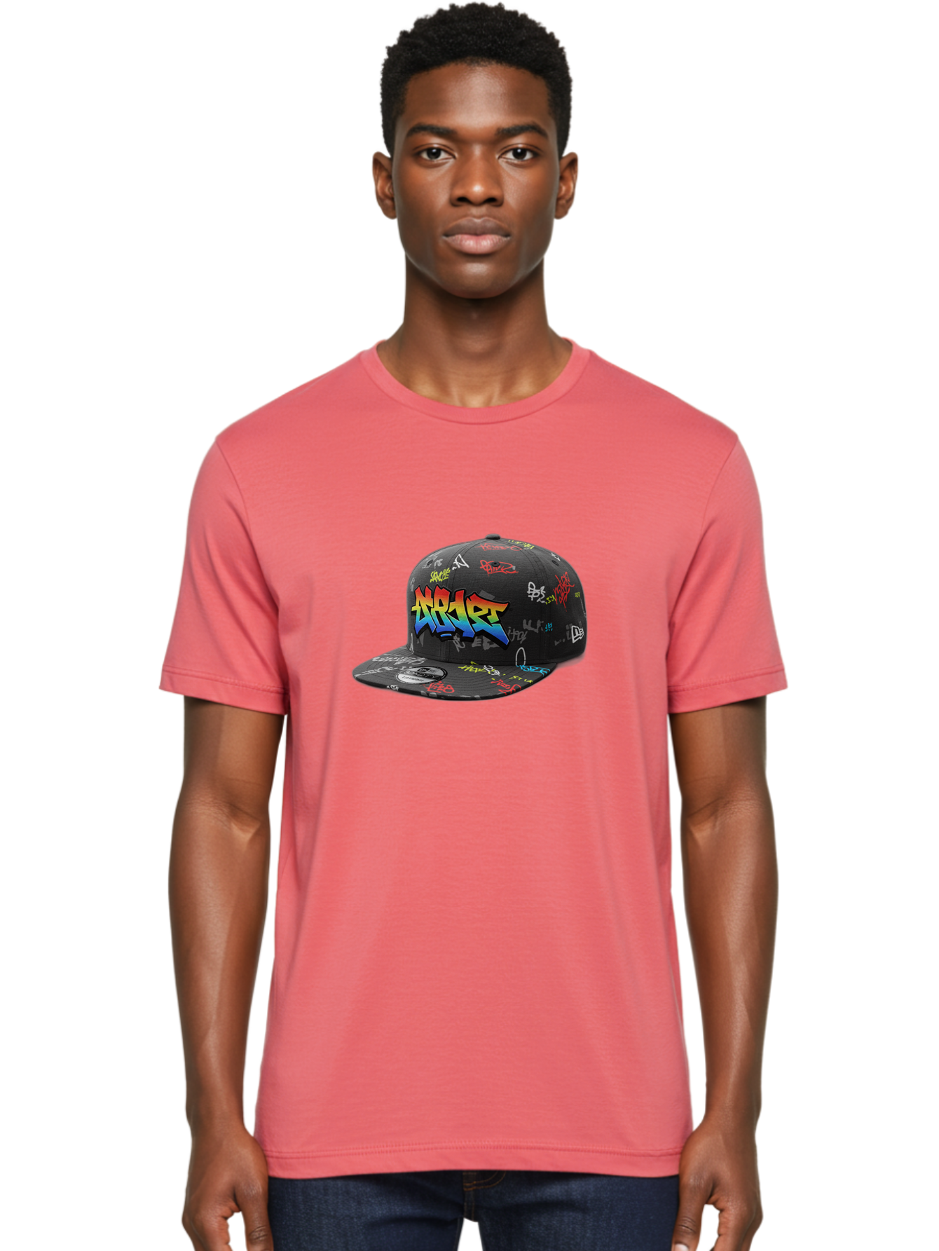 Nike-Air Men'S Graphic Tee, 100% Cotton, Comfortable Casual Summer Wear, Machine Washable, Nike Air Graffiti Hat, Streetwear Fashion, Basketball Cap, Urban Style, Colorful Design, Graffiti Art, New Era, Sportswear, Hip Hop Culture, Bad375