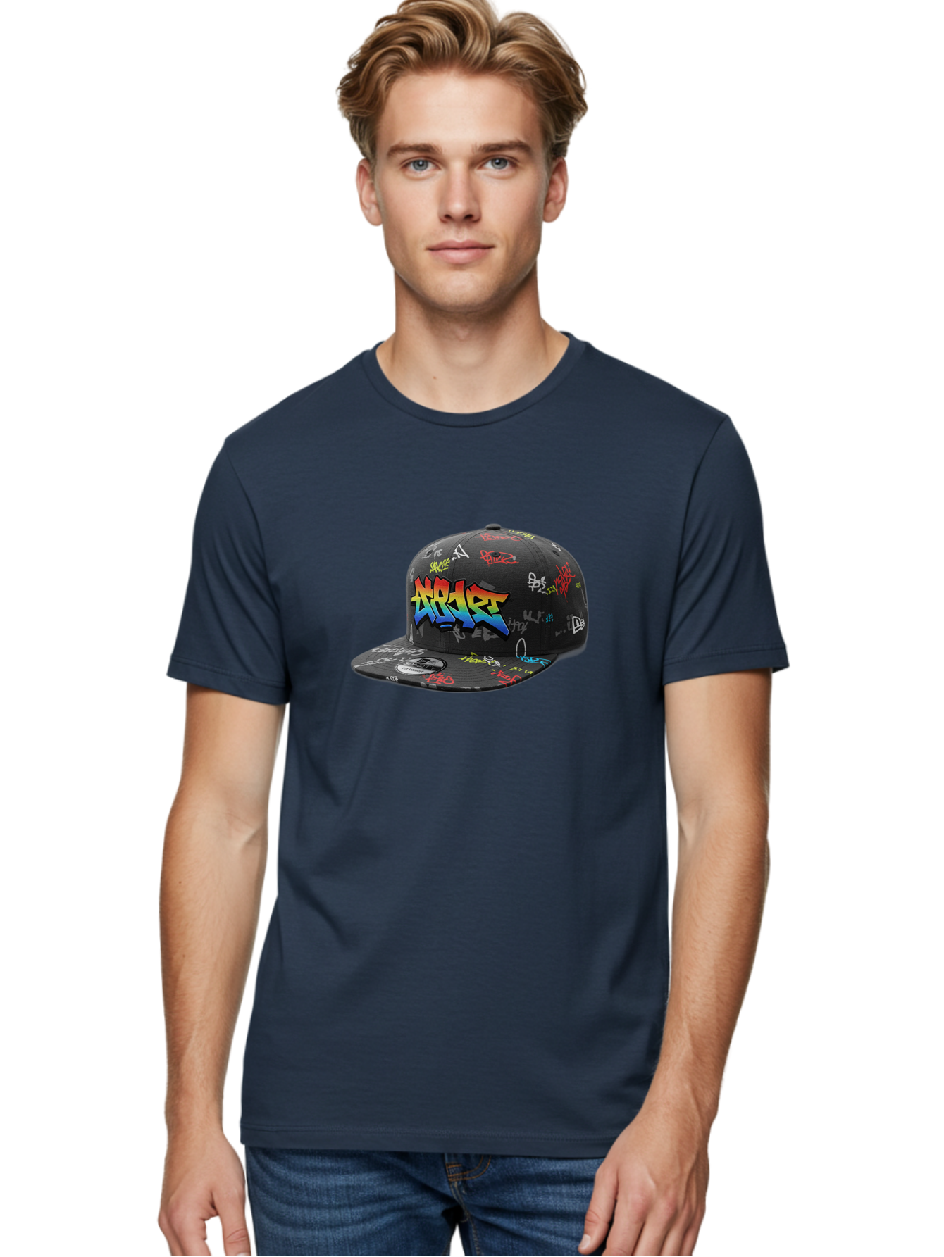 Nike-Air Men'S Graphic Tee, 100% Cotton, Comfortable Casual Summer Wear, Machine Washable, Nike Air Graffiti Hat, Streetwear Fashion, Basketball Cap, Urban Style, Colorful Design, Graffiti Art, New Era, Sportswear, Hip Hop Culture, Bad375