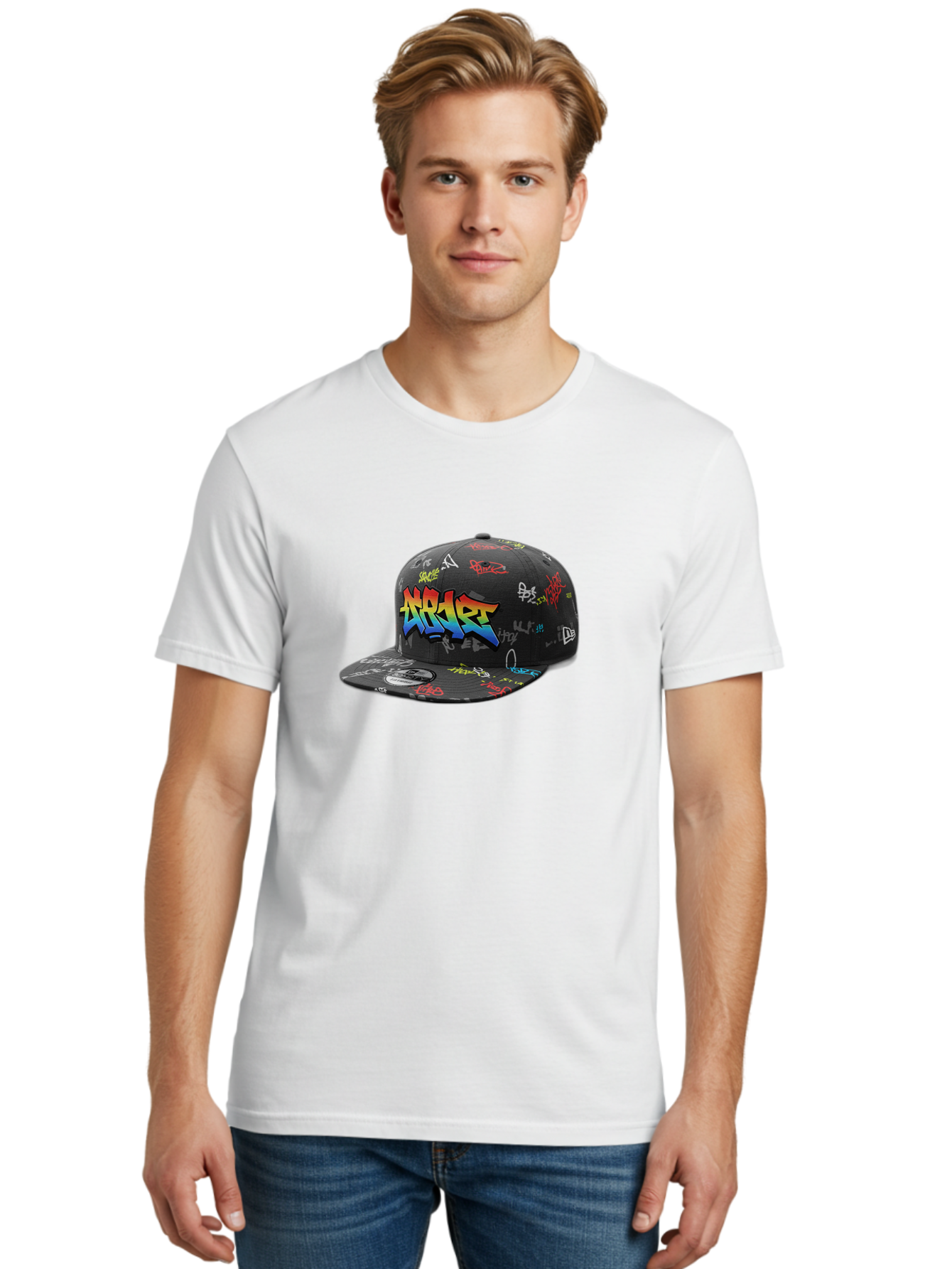 Nike-Air Men'S Graphic Tee, 100% Cotton, Comfortable Casual Summer Wear, Machine Washable, Nike Air Graffiti Hat, Streetwear Fashion, Basketball Cap, Urban Style, Colorful Design, Graffiti Art, New Era, Sportswear, Hip Hop Culture, Bad375