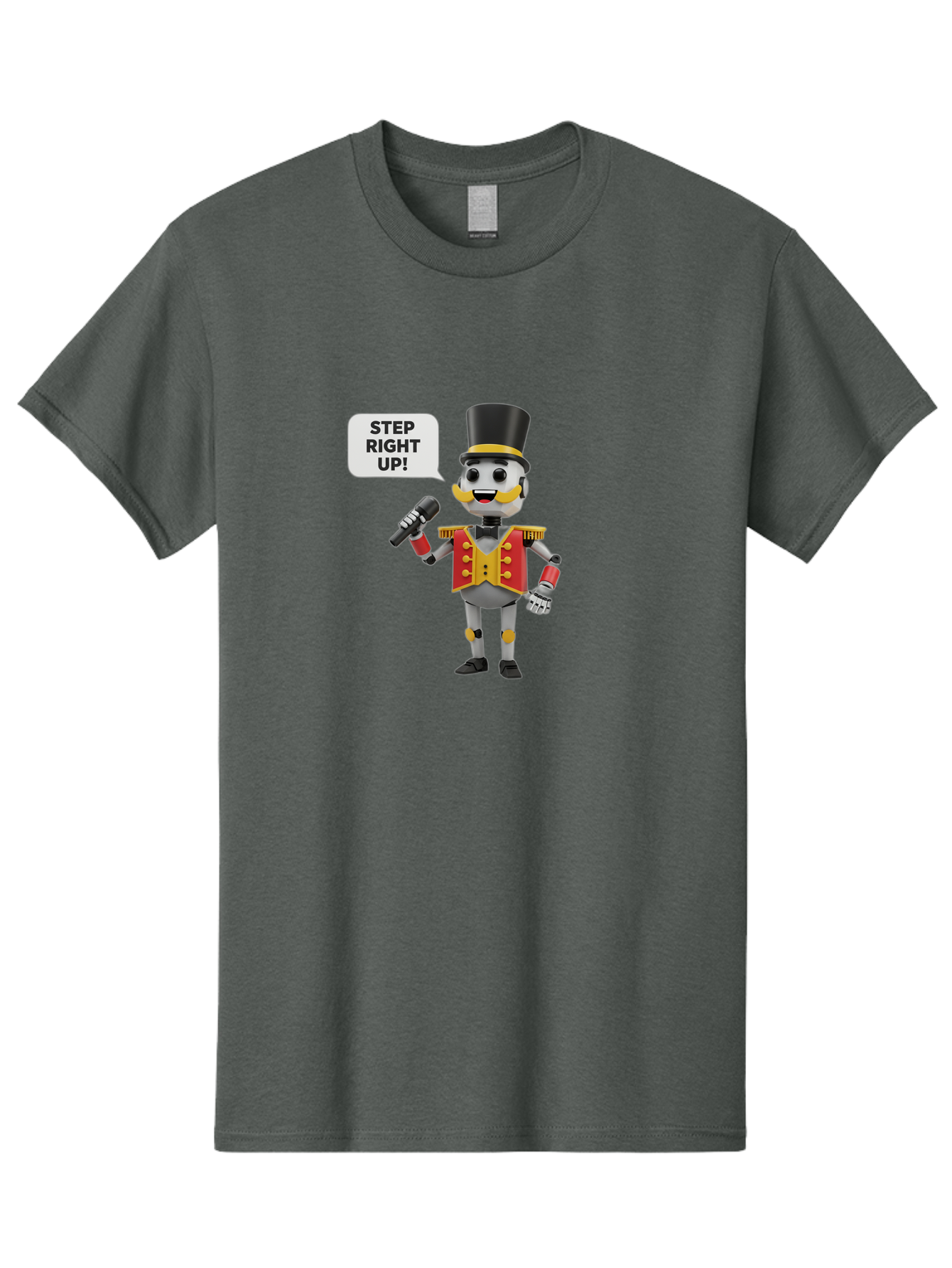 Nutcracker-Robot Men'S Graphic Tee, 100% Cotton, Comfortable Casual Summer Wear, Machine Washable, Nutcracker Robot, Mechanical Nutcracker, Robot Character, Step Right Up, Circus Ringmaster, Vintage Nutcracker, Steampunk Robot, Robotic Figure, Bad378