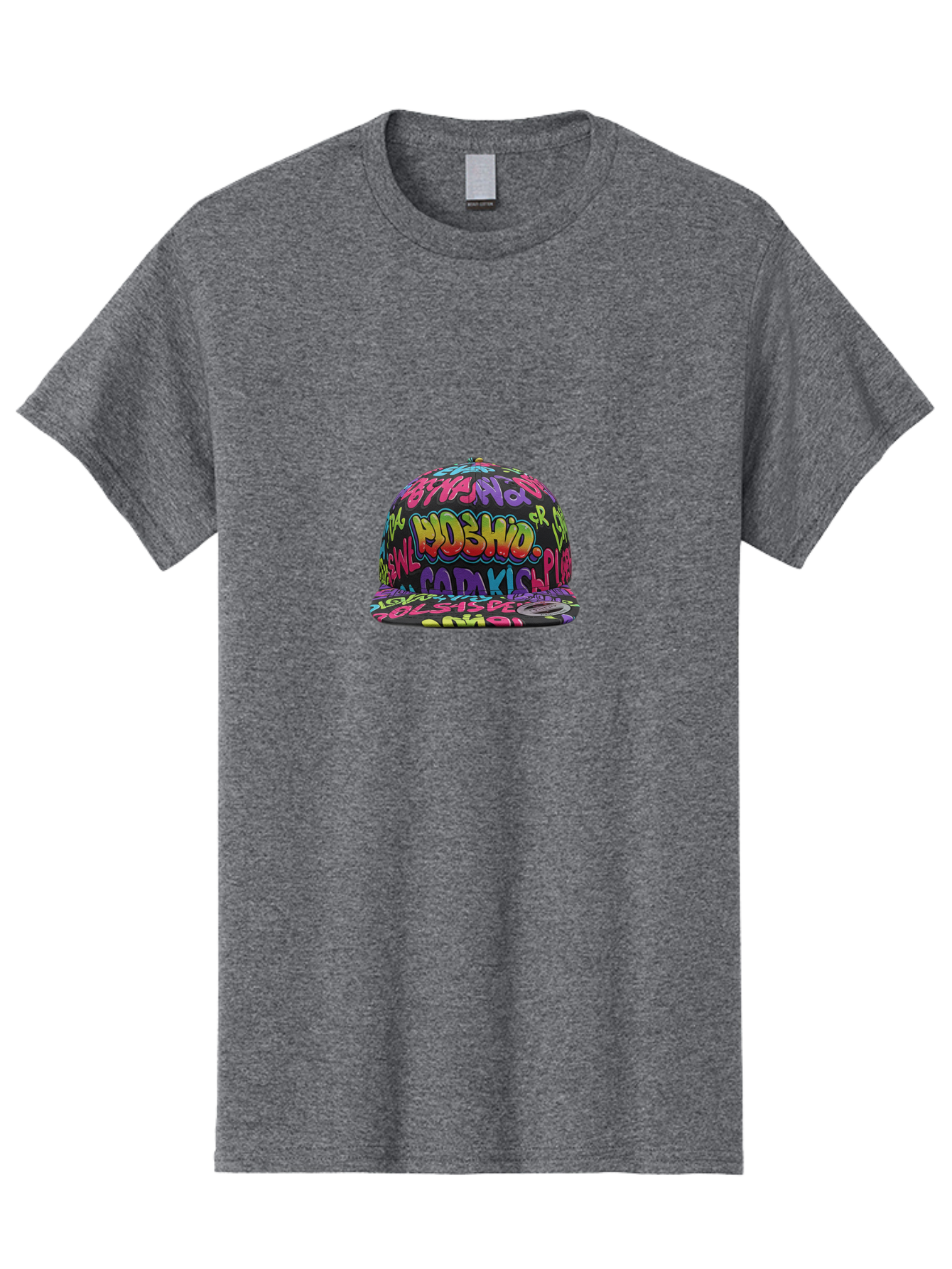 Ohislow-Snapback Men'S Graphic Tee, 100% Cotton, Comfortable Casual Summer Wear, Machine Washable, Graffiti Style Hat, Urban Fashion, Streetwear Accessories, Colorful Design, Bold Typography, Trendy Headwear, Ndshio, Adakis, Casual Wear, Bad379
