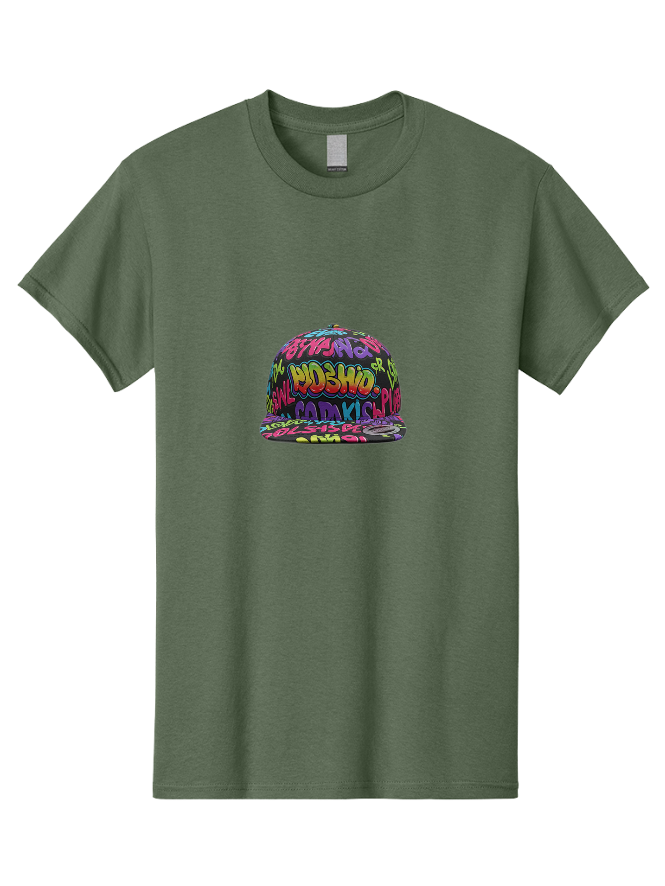 Ohislow-Snapback Men'S Graphic Tee, 100% Cotton, Comfortable Casual Summer Wear, Machine Washable, Graffiti Style Hat, Urban Fashion, Streetwear Accessories, Colorful Design, Bold Typography, Trendy Headwear, Ndshio, Adakis, Casual Wear, Bad379