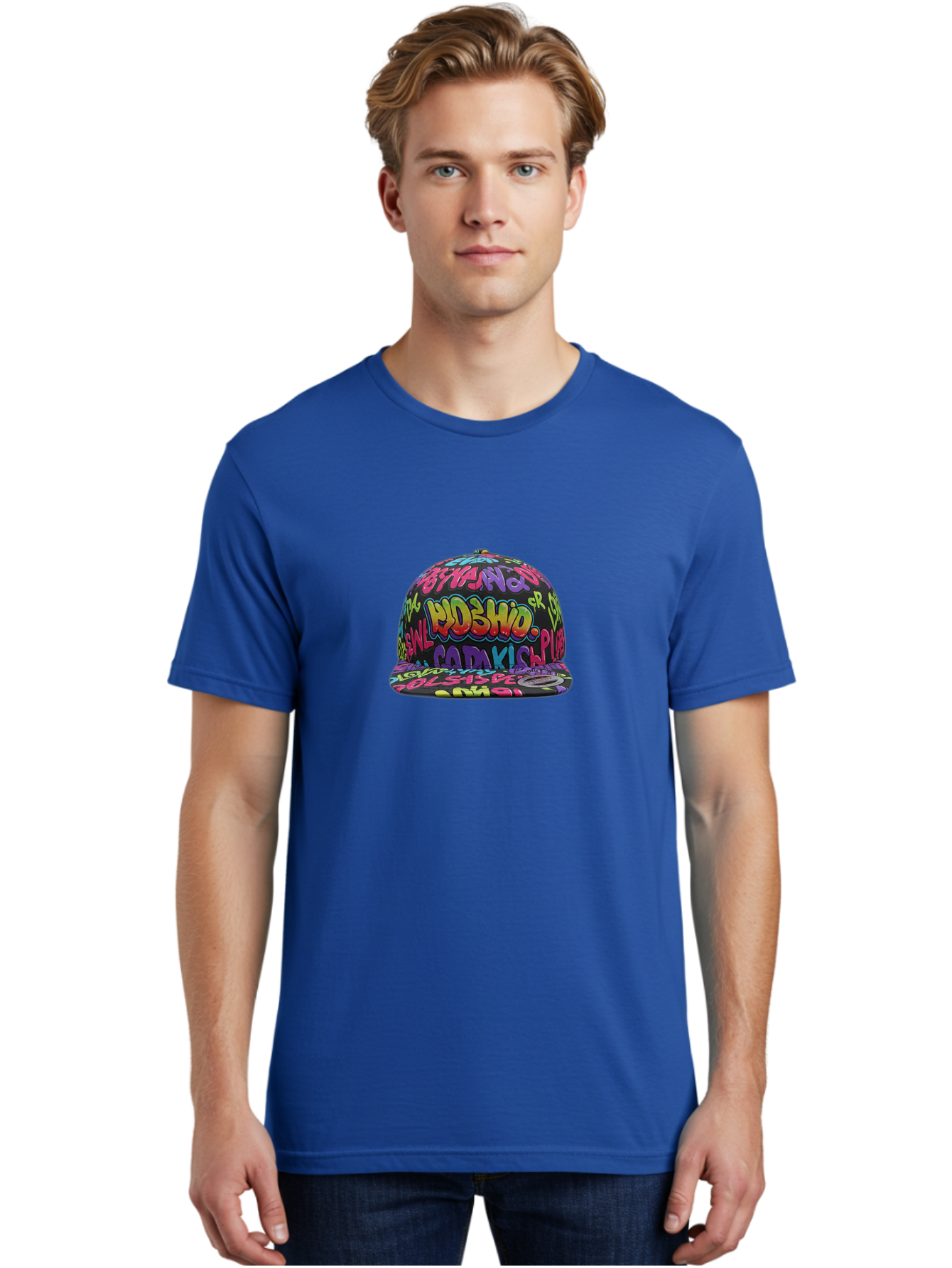 Ohislow-Snapback Men'S Graphic Tee, 100% Cotton, Comfortable Casual Summer Wear, Machine Washable, Graffiti Style Hat, Urban Fashion, Streetwear Accessories, Colorful Design, Bold Typography, Trendy Headwear, Ndshio, Adakis, Casual Wear, Bad379
