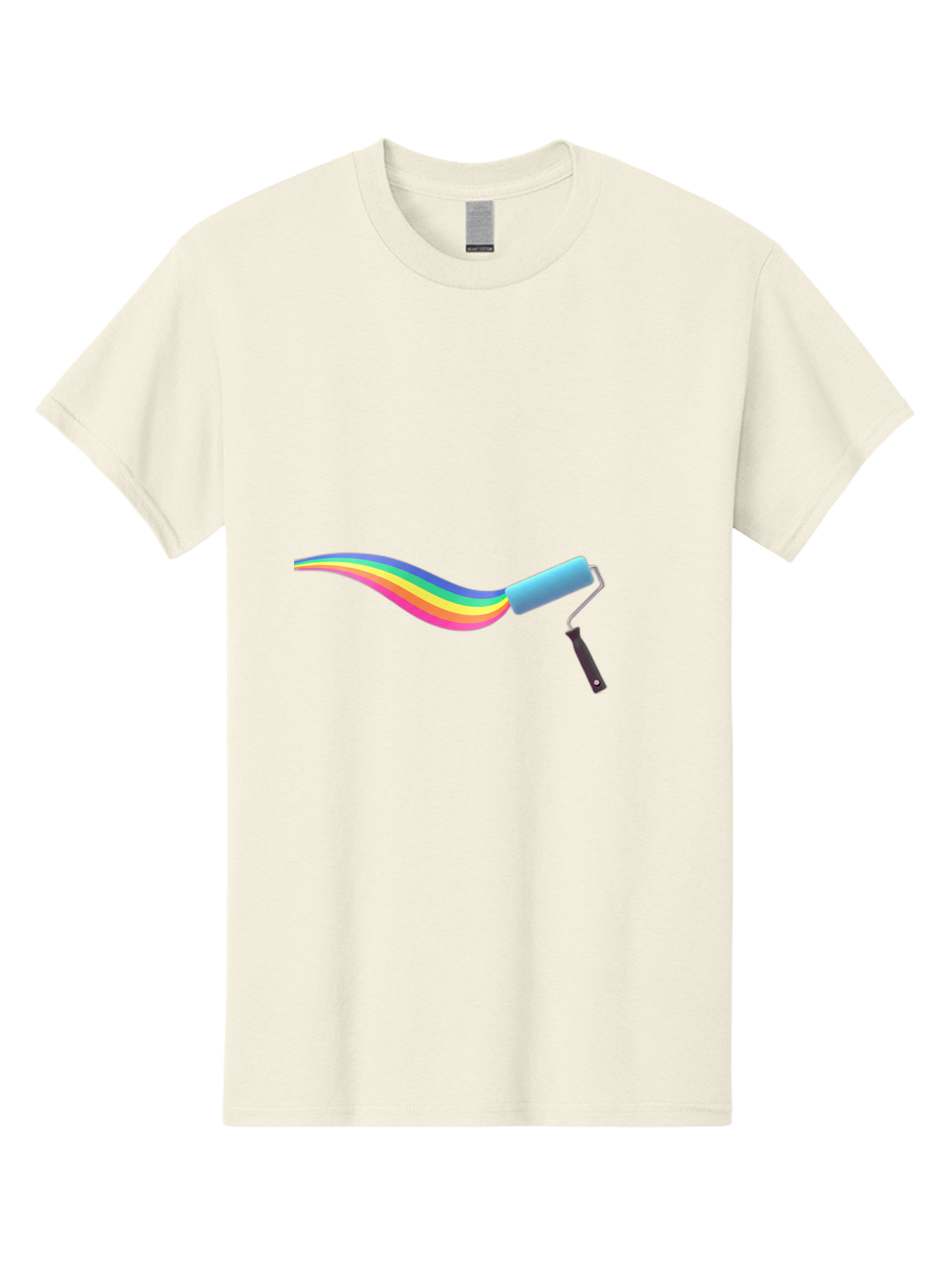 Paint-Roller-2 Men'S Graphic Tee, 100% Cotton, Comfortable Casual Summer Wear, Machine Washable, Paint Roller, Colorful Paint, Vibrant Colors, Painting Tool, Home Decor, Diy Project, Colorful Stripes, Creative Design, Art Supplies Bad394