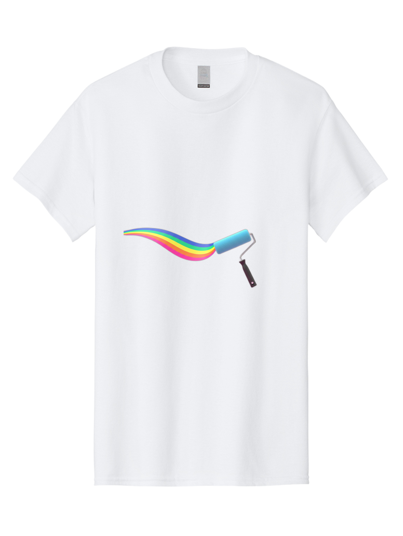 Paint-Roller-2 Men'S Graphic Tee, 100% Cotton, Comfortable Casual Summer Wear, Machine Washable, Paint Roller, Colorful Paint, Vibrant Colors, Painting Tool, Home Decor, Diy Project, Colorful Stripes, Creative Design, Art Supplies Bad394