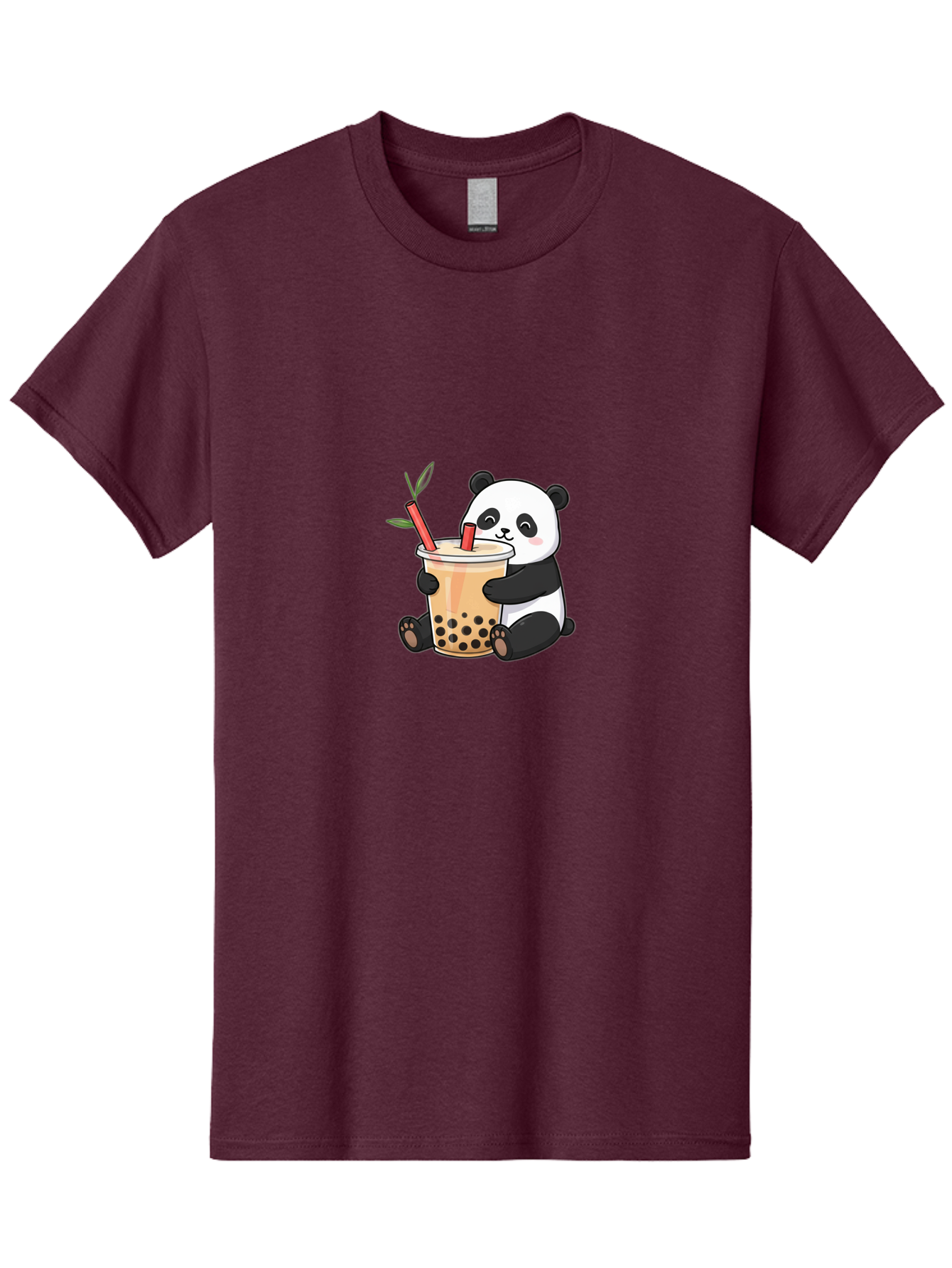 Panda-Bubble-Tea Men'S Graphic Tee, 100% Cotton, Comfortable Casual Summer Wear, Machine Washable, Cute Panda, Bubble Tea, Boba, Kawaii, Cartoon Character, Adorable, Tea Drink, Straw, Black Boba, Milk Tea, Happy Panda, Tea Lover, Boba Lover Bad399