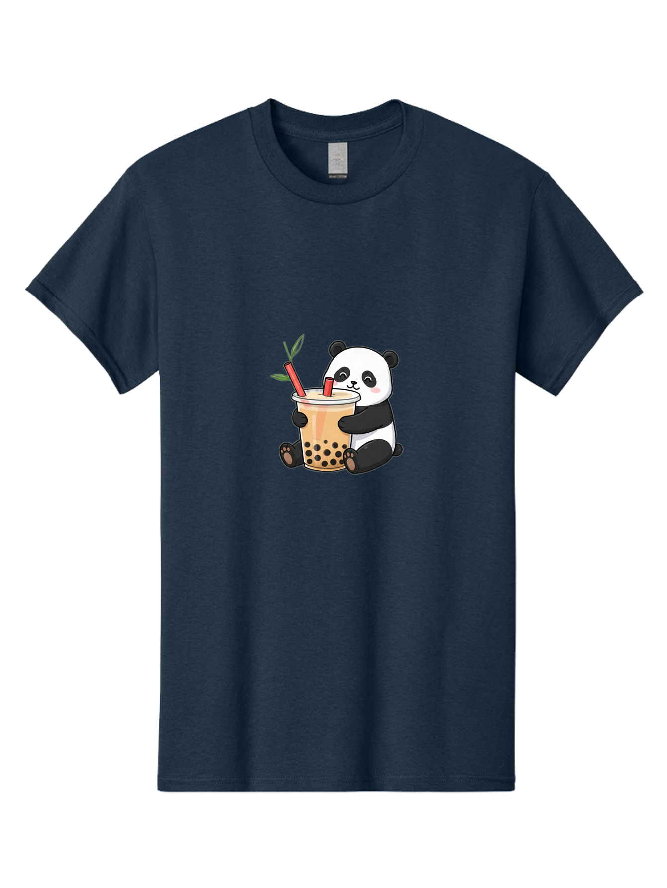 Panda-Bubble-Tea Men'S Graphic Tee, 100% Cotton, Comfortable Casual Summer Wear, Machine Washable, Cute Panda, Bubble Tea, Boba, Kawaii, Cartoon Character, Adorable, Tea Drink, Straw, Black Boba, Milk Tea, Happy Panda, Tea Lover, Boba Lover Bad399