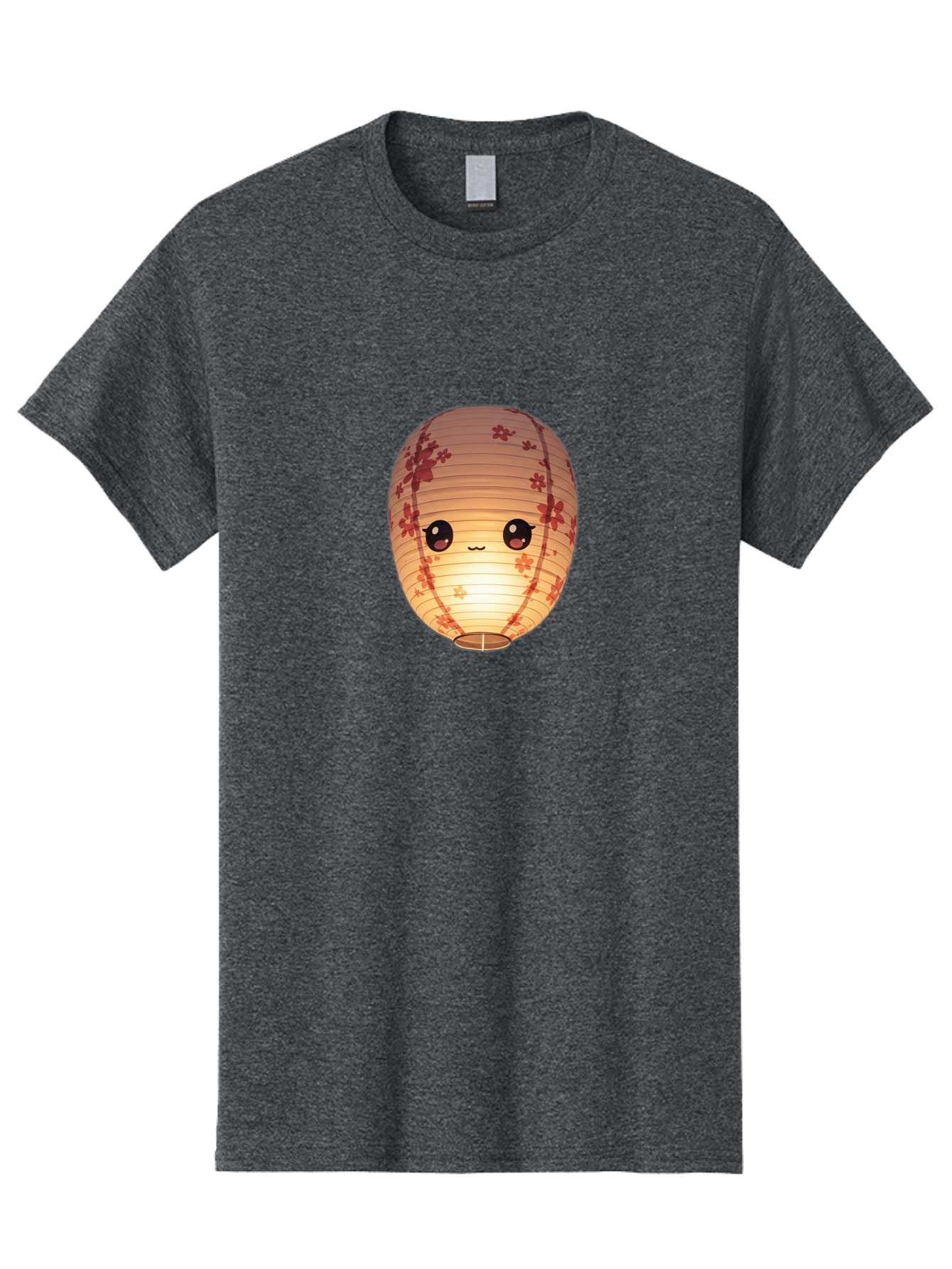 Paper-Lantern-1 Men'S Graphic Tee, 100% Cotton, Comfortable Casual Summer Wear, Machine Washable, Kawaii Paper Lantern, Red Flowers, Soft Lighting, Cute Emoji, Adorable Design, Lantern Art, Japanese Culture, Festive Decor Bad401